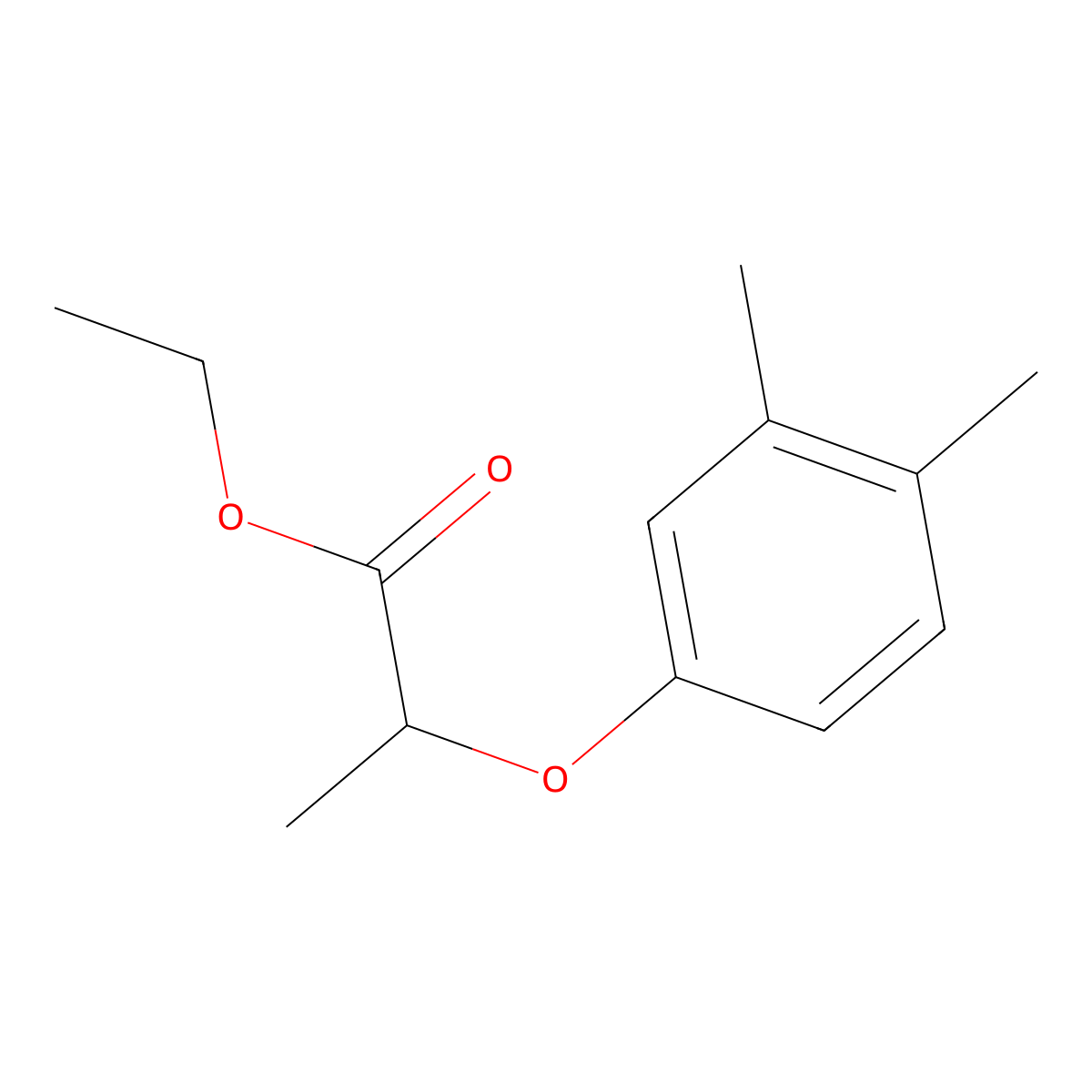 Ethyl 2-(3,4-dimethylphenoxy)propanoate molecular structure, CAS 153472-91-4