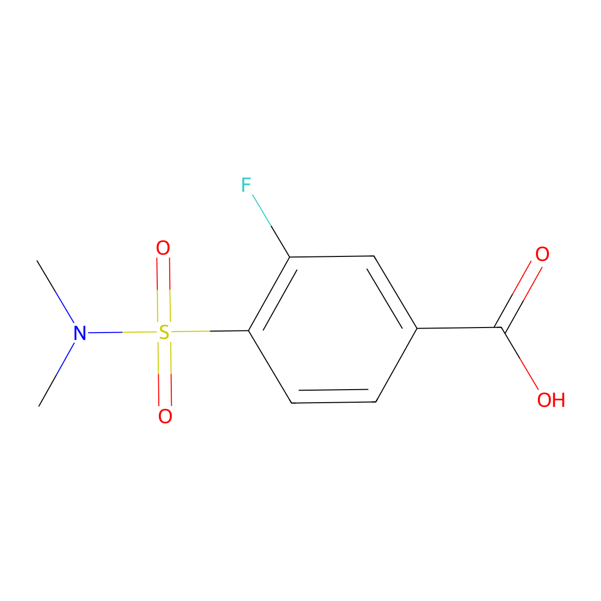 4-(Dimethylsulfamoyl)-3-fluorobenzoic acid molecular structure, CAS 1534724-80-5
