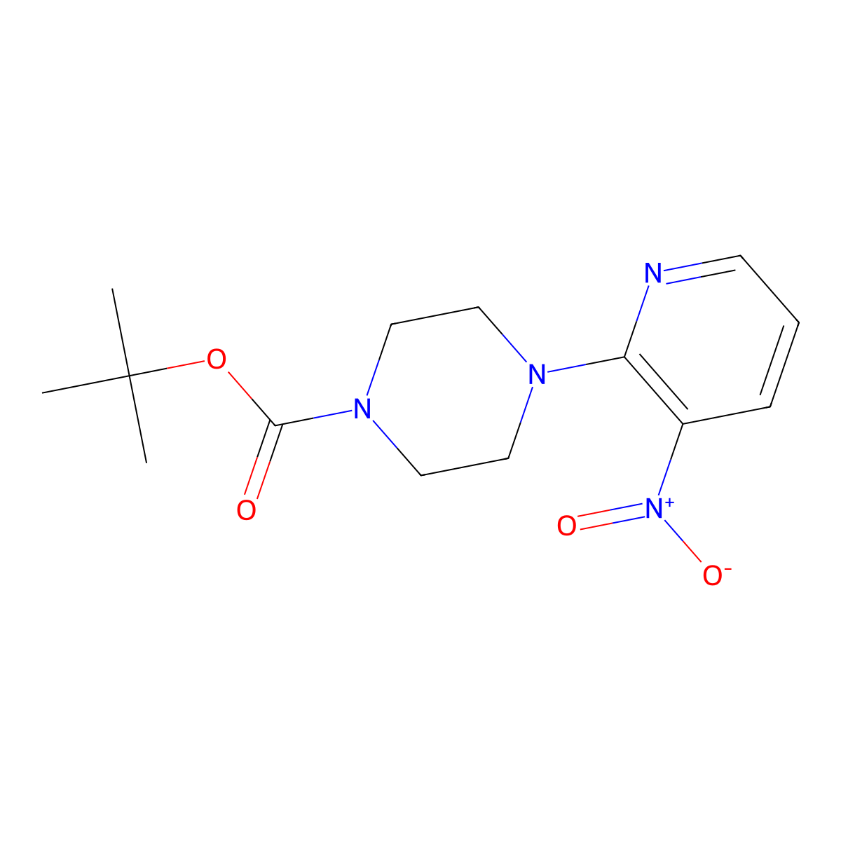 tert-Butyl 4-(3-nitropyridin-2-yl)piperazine-1-carboxylate molecular structure, CAS 153473-24-6