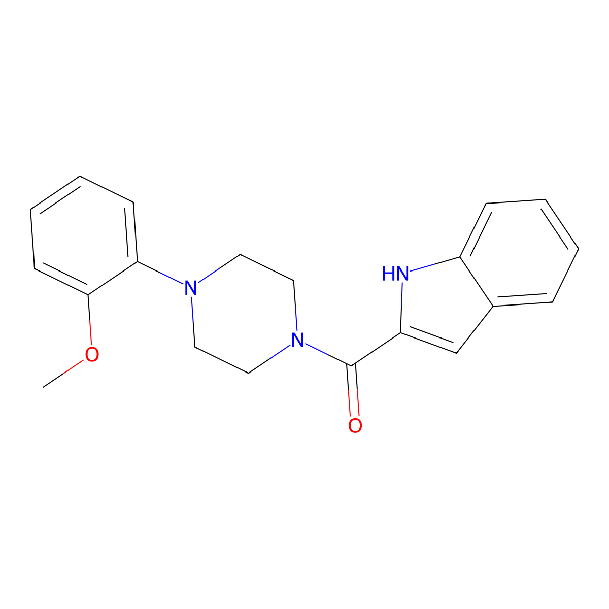 1H-indol-2-yl-[4-(2-methoxyphenyl)piperazin-1-yl]methanone molecular structure, CAS 153473-49-5