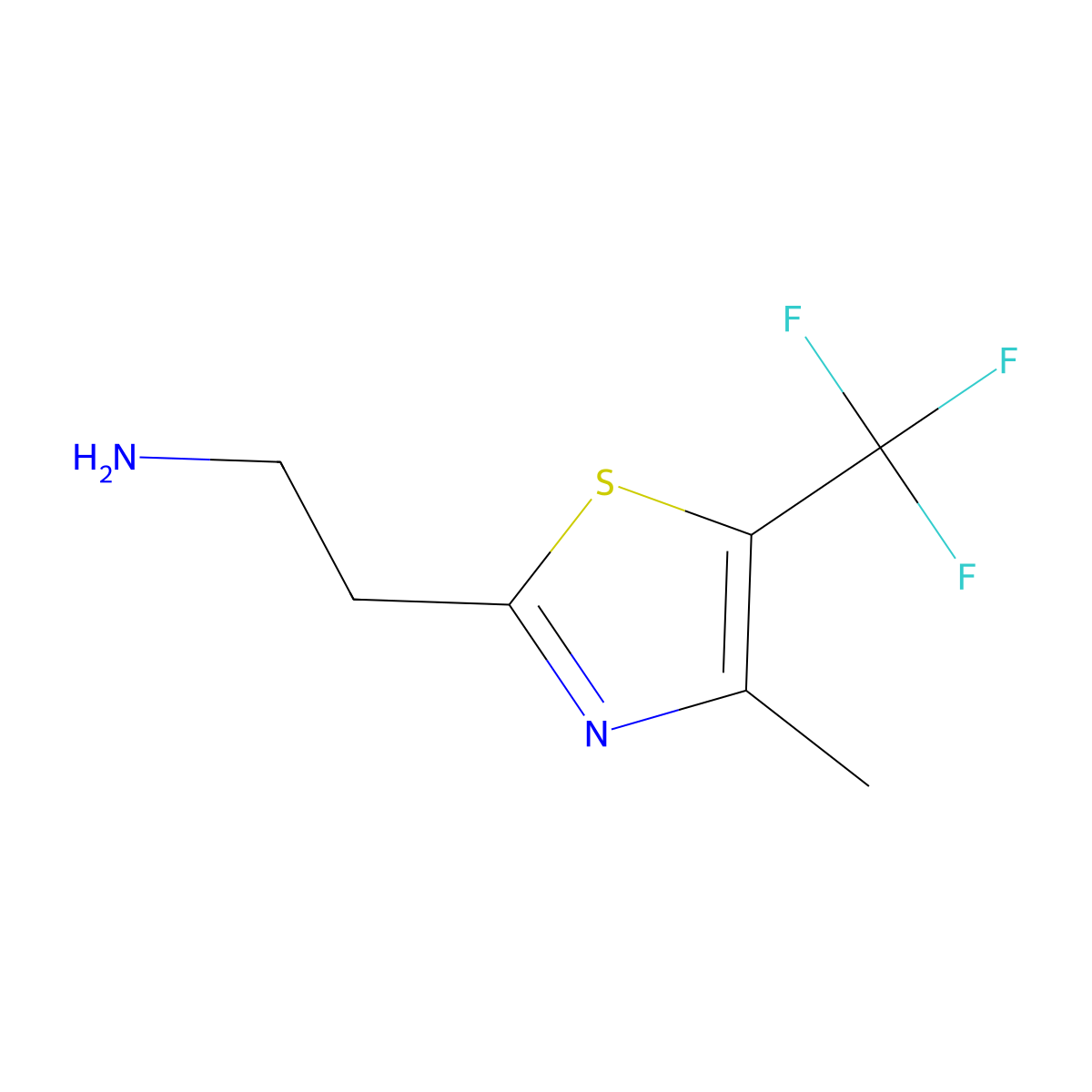 2-[4-Methyl-5-(trifluoromethyl)-1,3-thiazol-2-YL]ethan-1-amine molecular structure, CAS 1534731-75-3