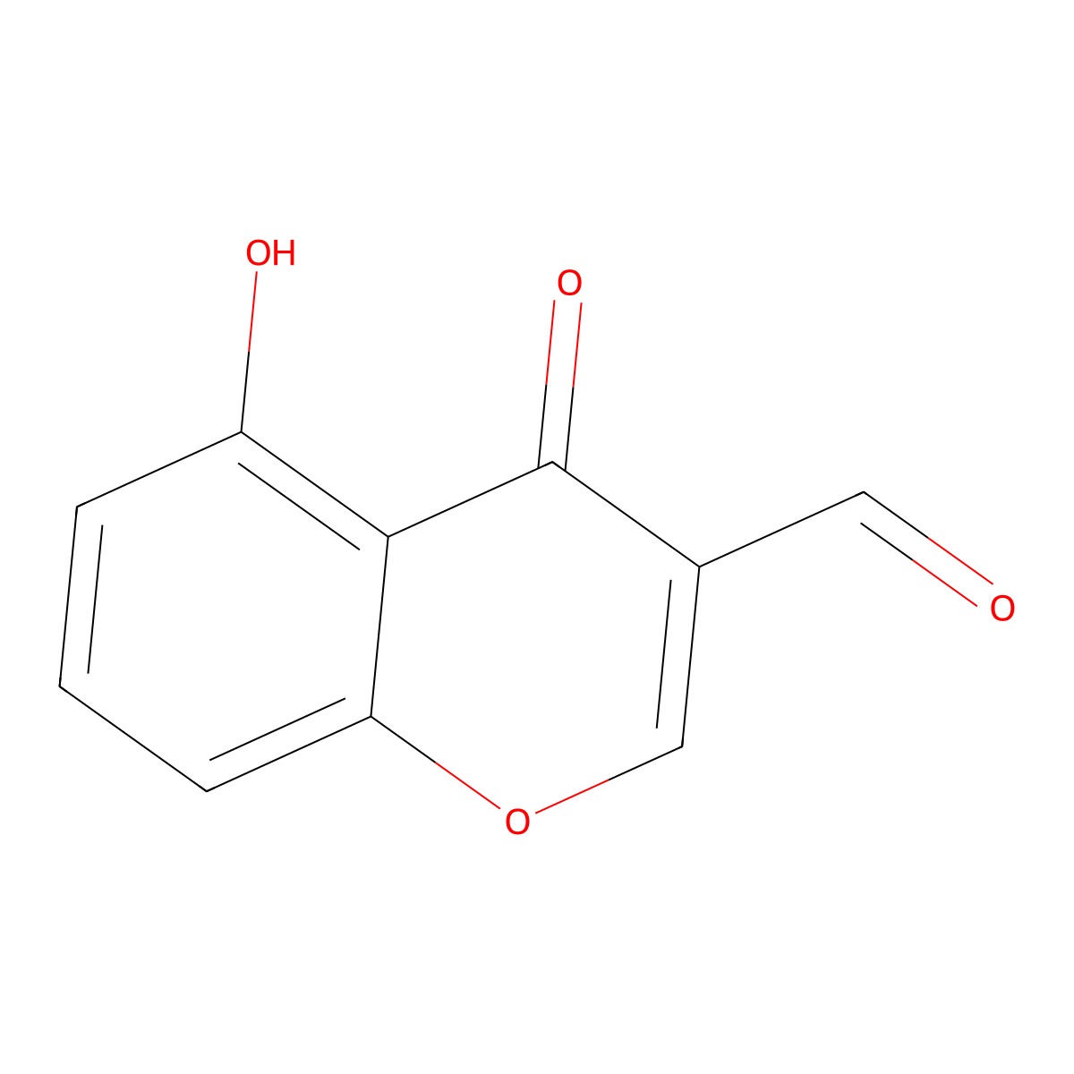 4H-1-Benzopyran-3-carboxaldehyde, 5-hydroxy-4-oxo- molecular structure, CAS 153474-15-8