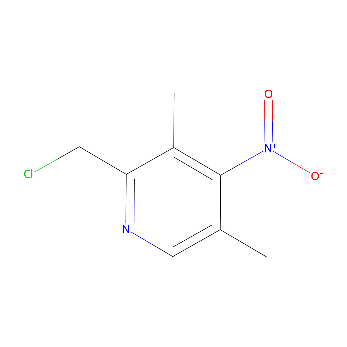 2-(Chloromethyl)-3,5-dimethyl-4-nitropyridine molecular structure, CAS 153476-68-7