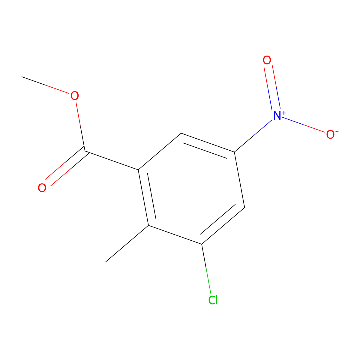 Methyl 3-chloro-2-methyl-5-nitrobenzoate molecular structure, CAS 1534764-54-9
