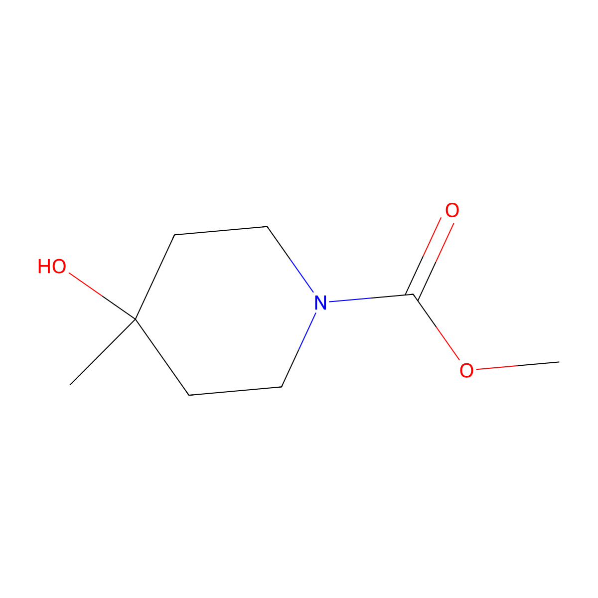 Methyl 4-hydroxy-4-methylpiperidine-1-carboxylate molecular structure, CAS 1534779-33-3