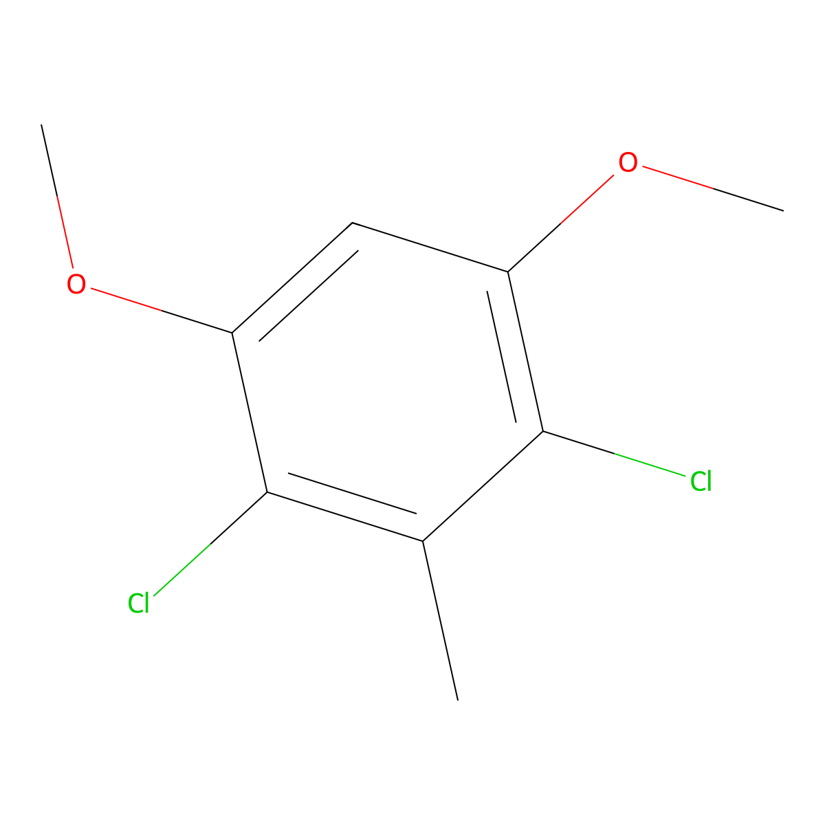 2,4-Dichloro-1,5-dimethoxy-3-methylbenzene molecular structure, CAS 153478-14-9