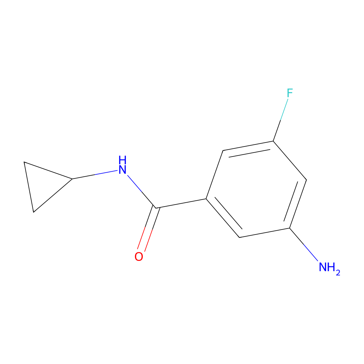 3-amino-N-cyclopropyl-5-fluorobenzamide molecular structure, CAS 1534788-90-3