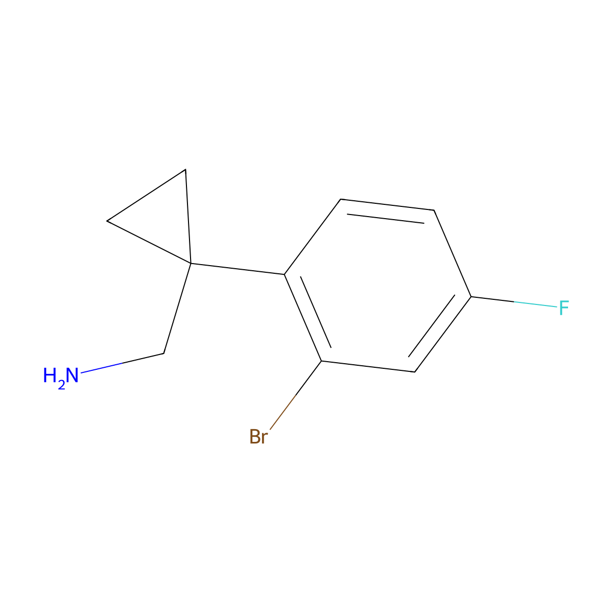 1-(2-Bromo-4-fluorophenyl)cyclopropanemethanamine molecular structure, CAS 1534832-45-5