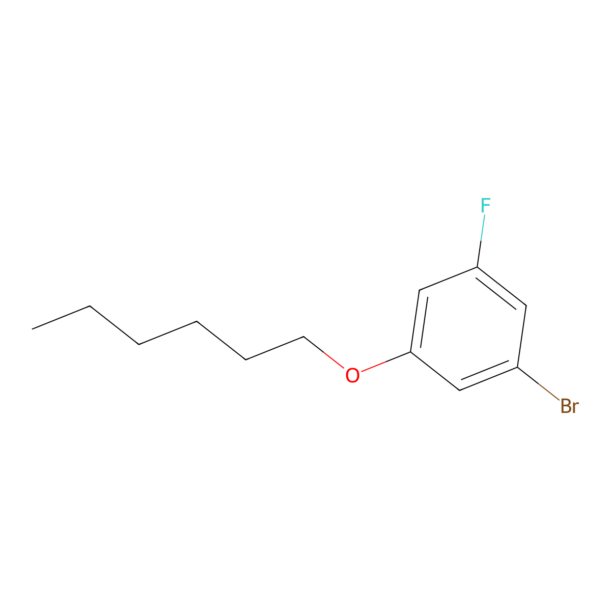 1-Bromo-3-fluoro-5-(hexyloxy)benzene molecular structure, CAS 1534873-03-4