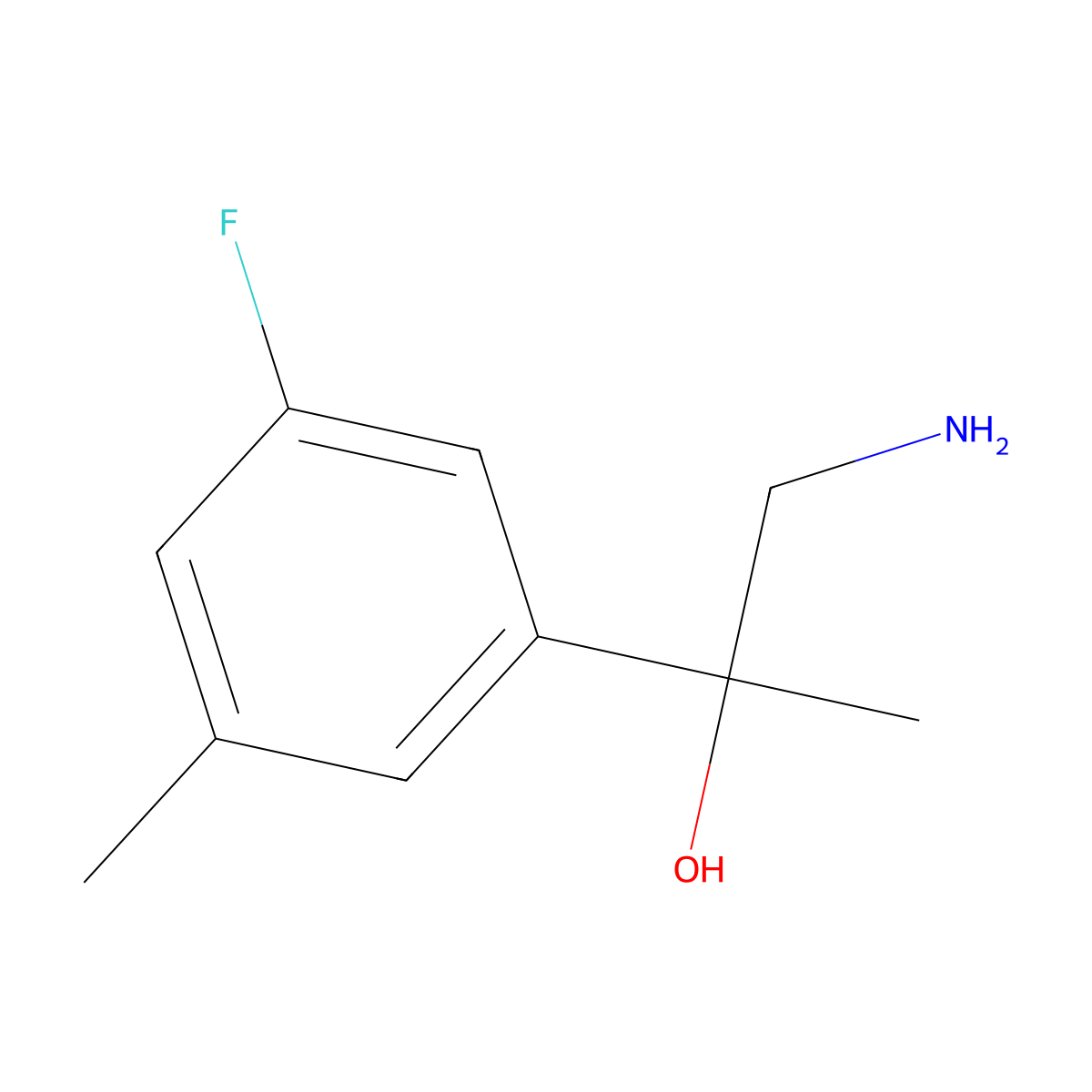 1-Amino-2-(3-fluoro-5-methylphenyl)propan-2-ol molecular structure, CAS 1534906-47-2
