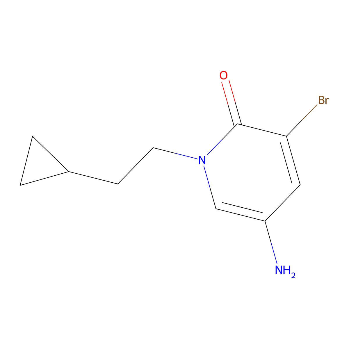 5-Amino-3-bromo-1-(2-cyclopropylethyl)-1,2-dihydropyridin-2-one molecular structure, CAS 1534912-98-5