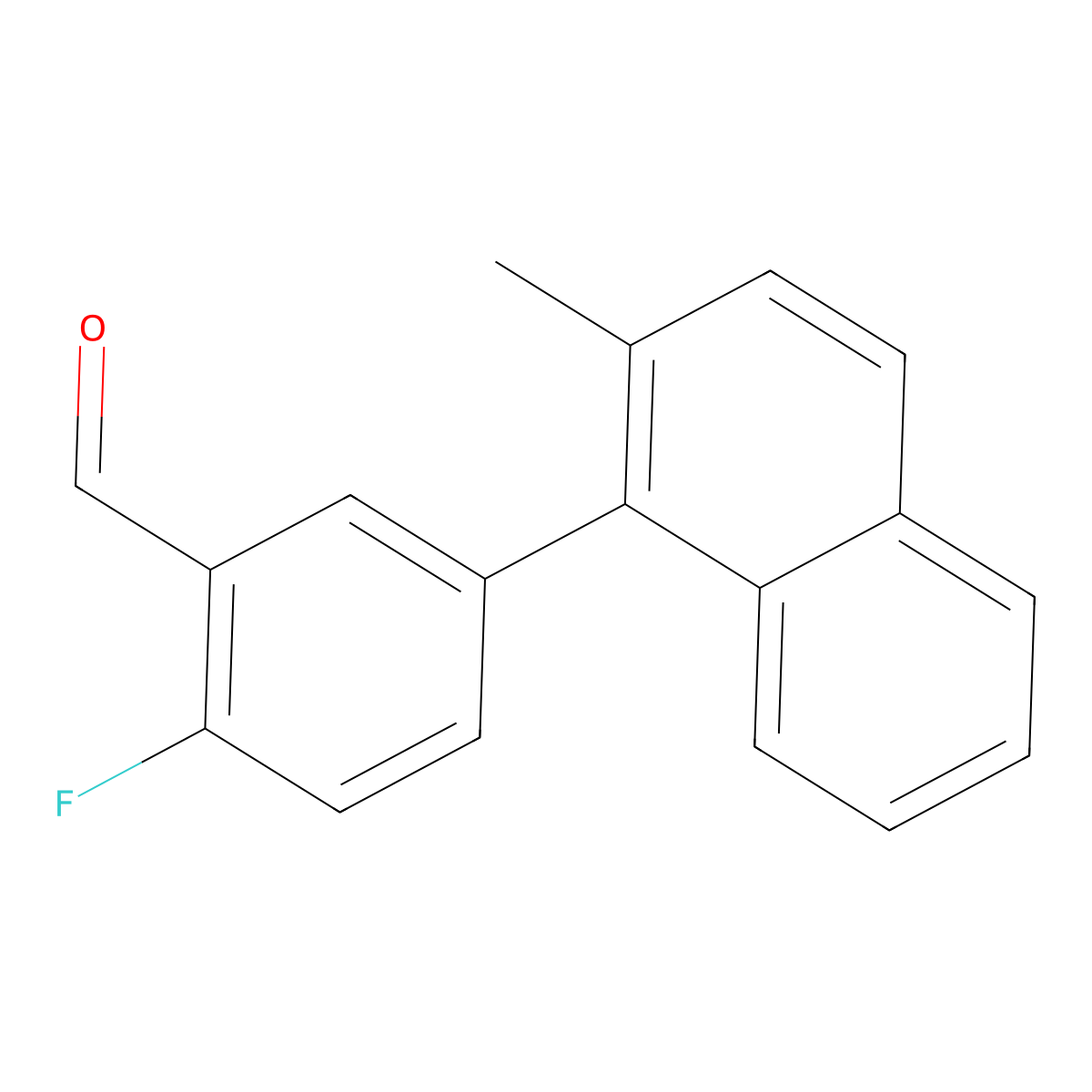 Benzaldehyde, 2-fluoro-5-(2-methyl-1-naphthalenyl)- molecular structure, CAS 1534923-41-5