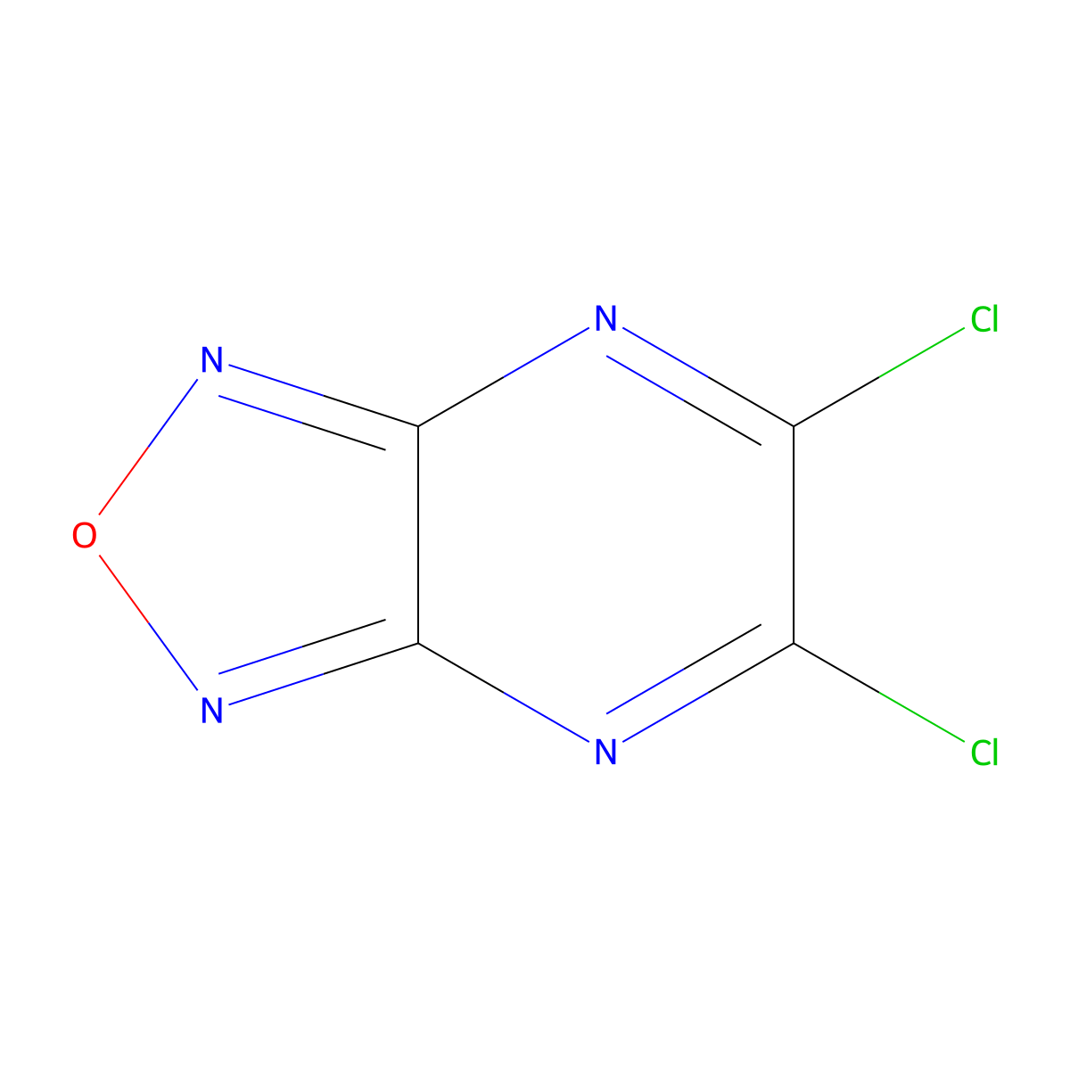 5,6-Dichloro-(1,2,5)oxadiazolo(3,4-b)pyrazine molecular structure, CAS 153493-48-2