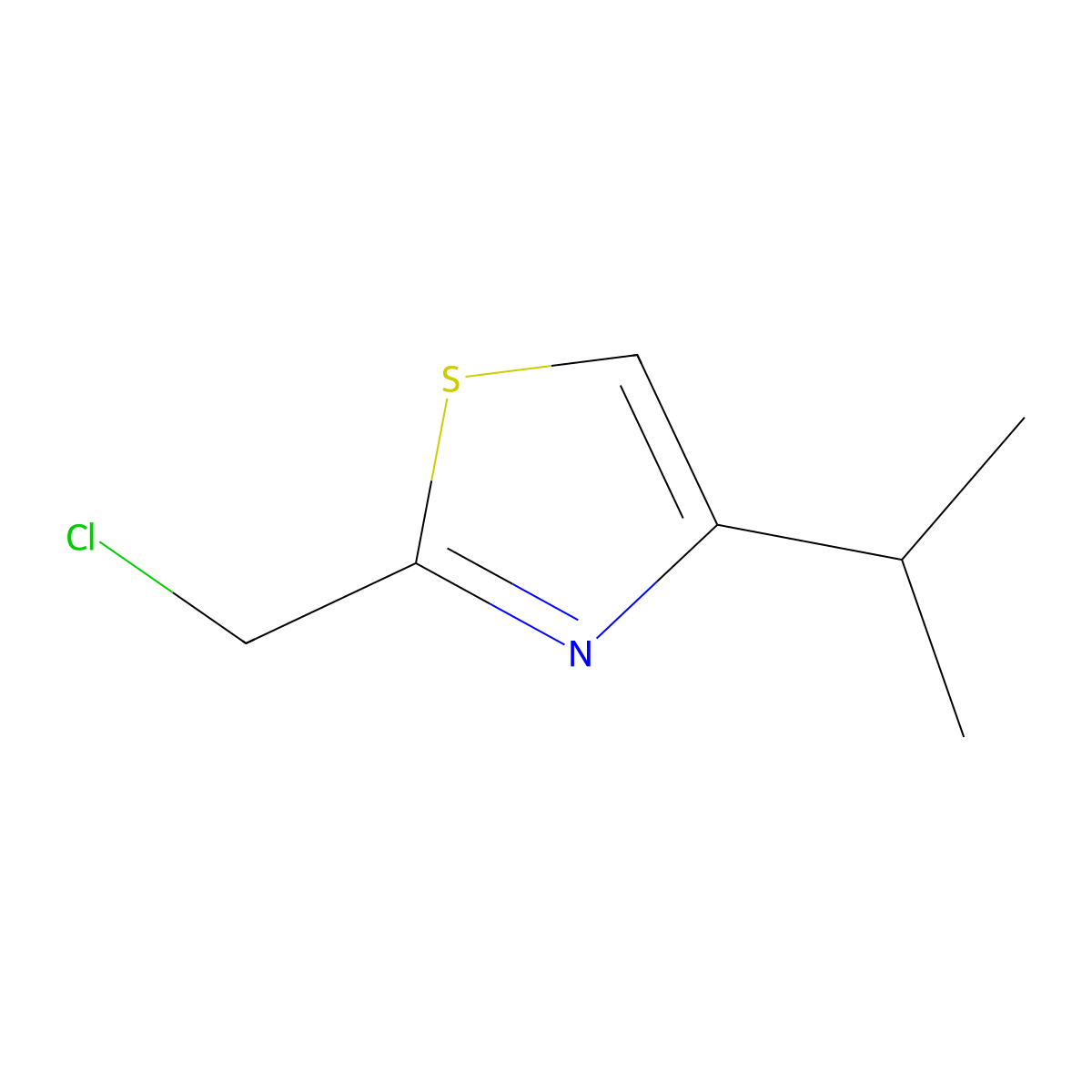 2-(Chloromethyl)-4-isopropyl-1,3-thiazole molecular structure, CAS 153493-64-2
