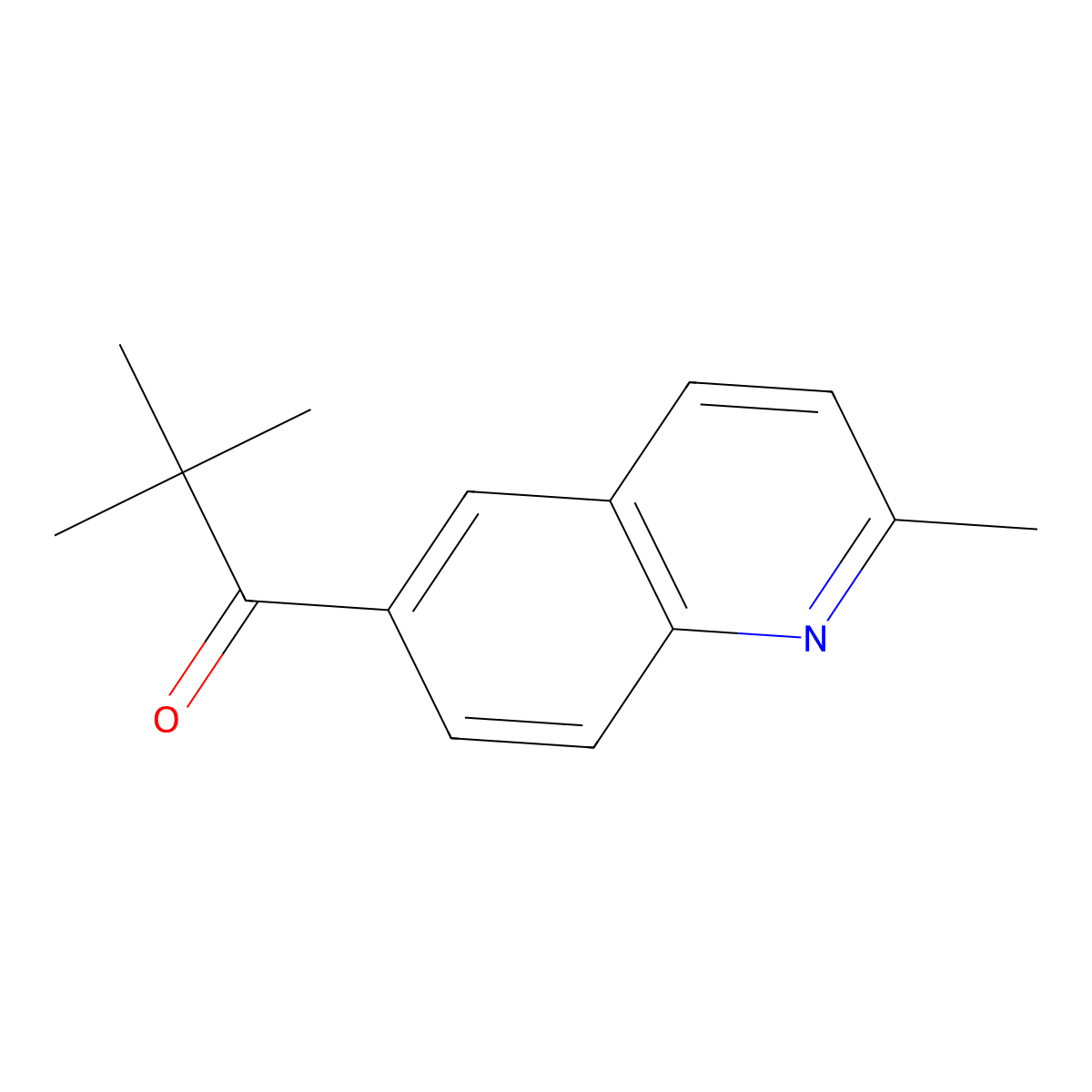 2,2-Dimethyl-1-(2-methylquinolin-6-yl)propan-1-one molecular structure, CAS 1534944-10-9