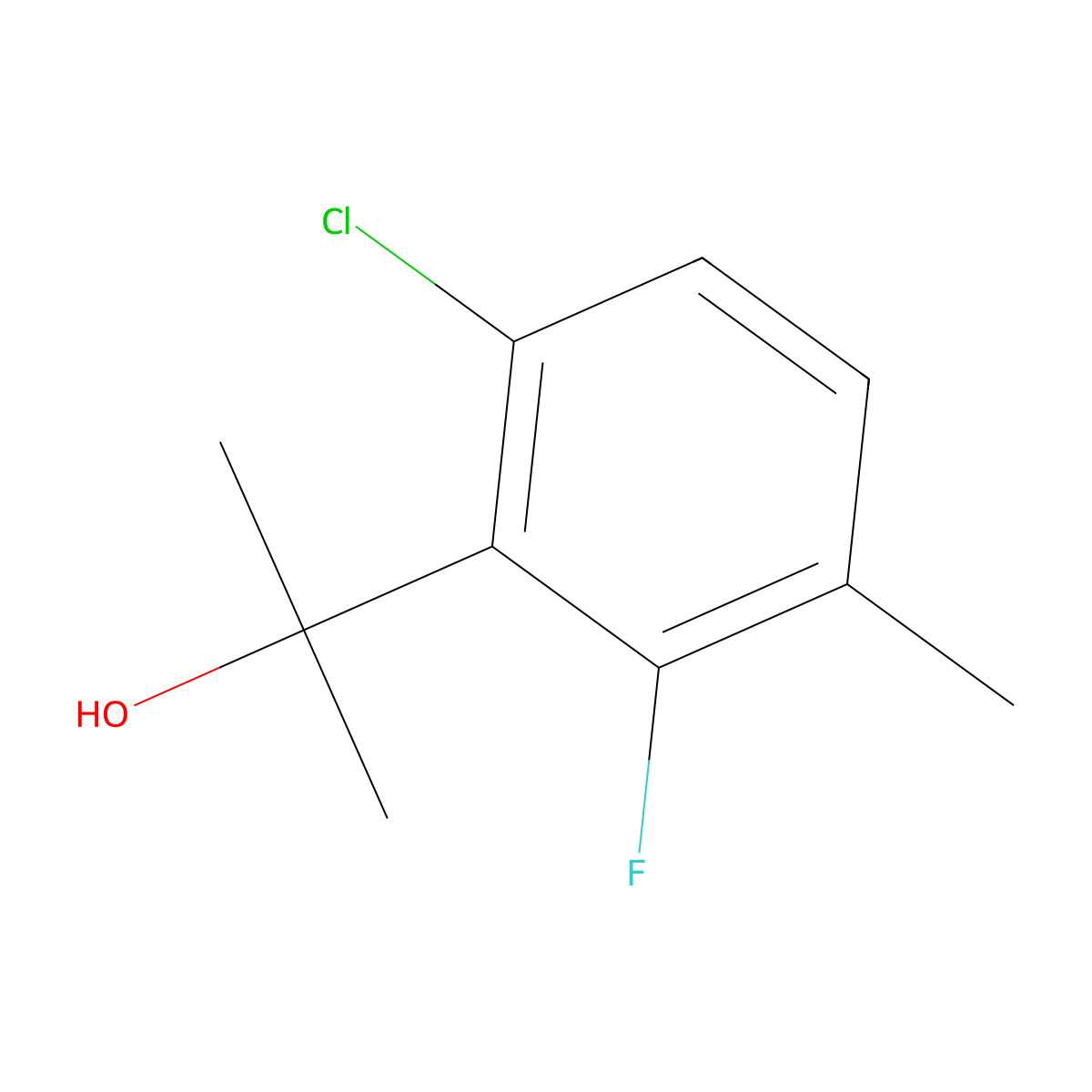 2-(6-Chloro-2-fluoro-3-methylphenyl)propan-2-ol molecular structure, CAS 1534953-20-2