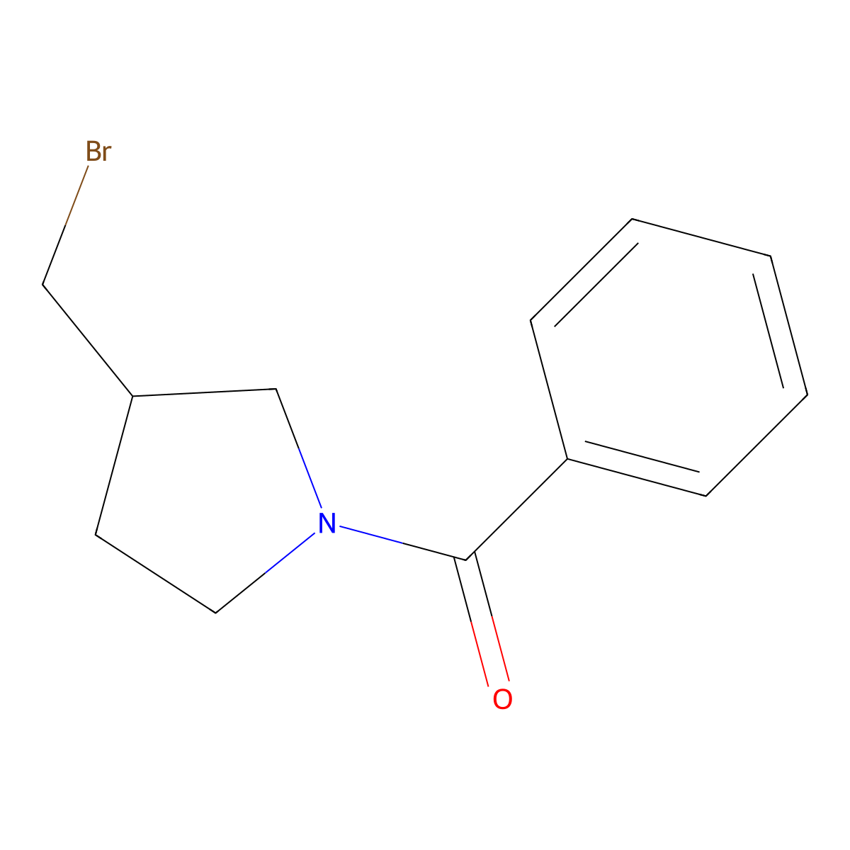 1-Benzoyl-3-(bromomethyl)pyrrolidine molecular structure, CAS 1534957-78-2