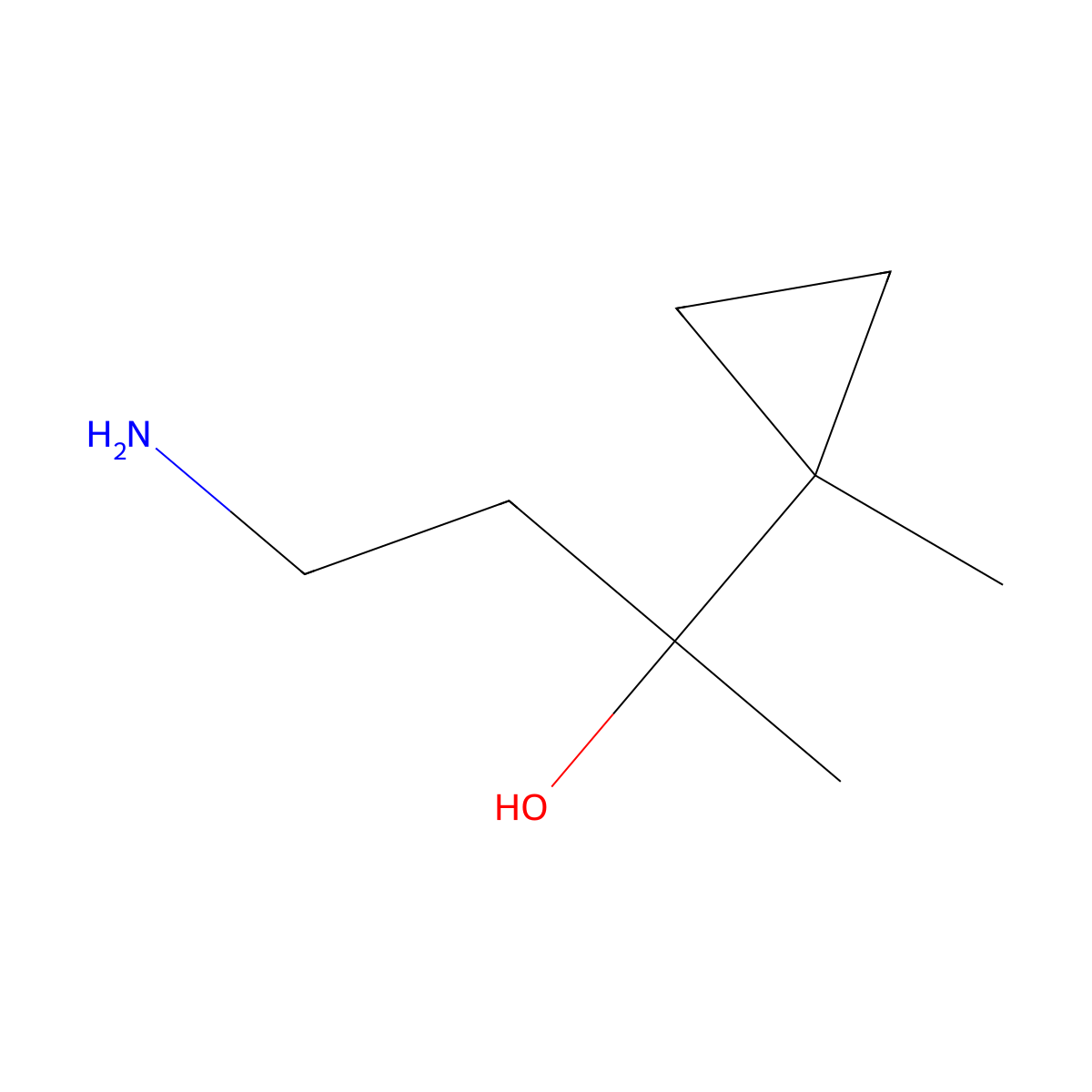 4-Amino-2-(1-methylcyclopropyl)butan-2-OL molecular structure, CAS 1534959-16-4