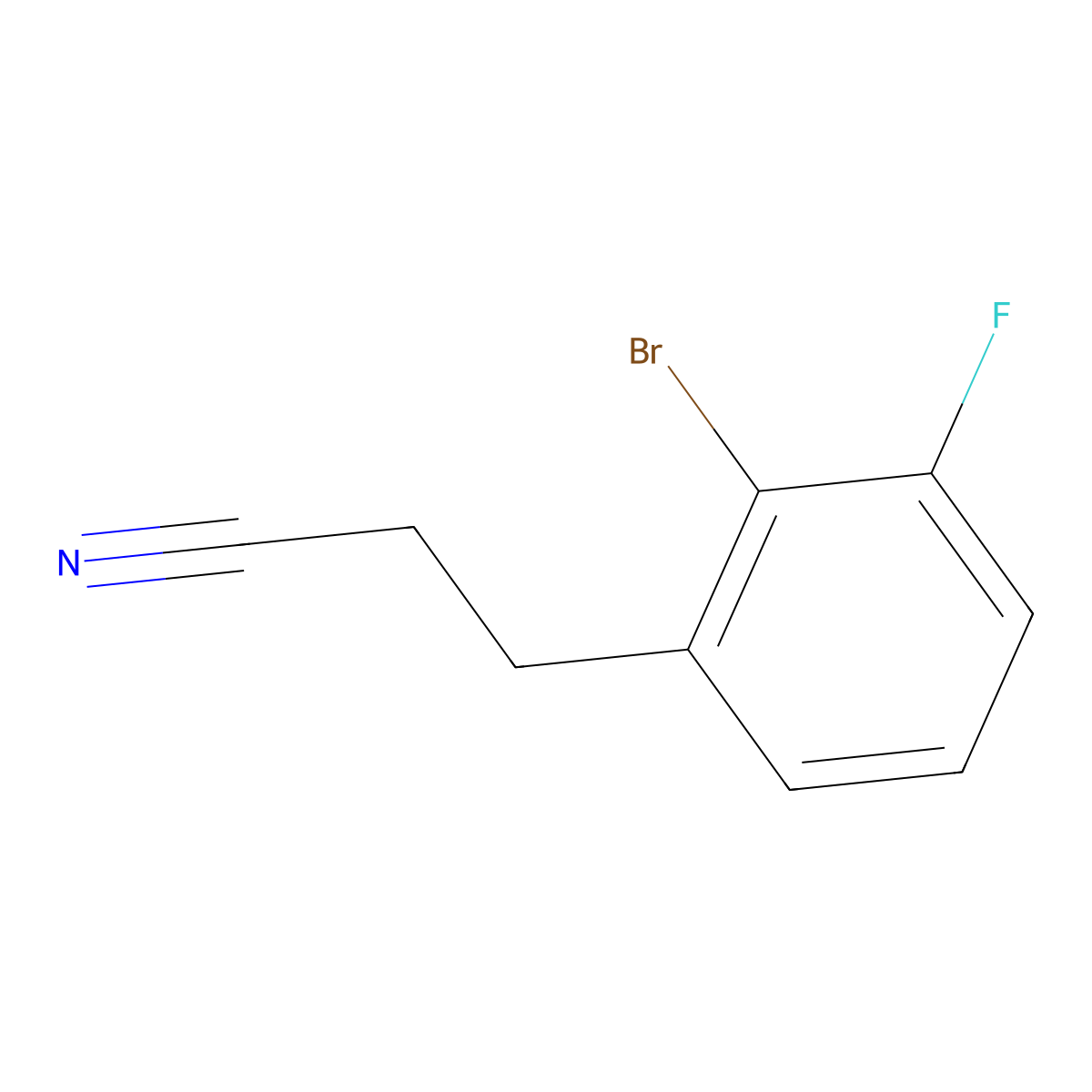 3-(2-Bromo-3-fluorophenyl)propanenitrile molecular structure, CAS 1534980-04-5