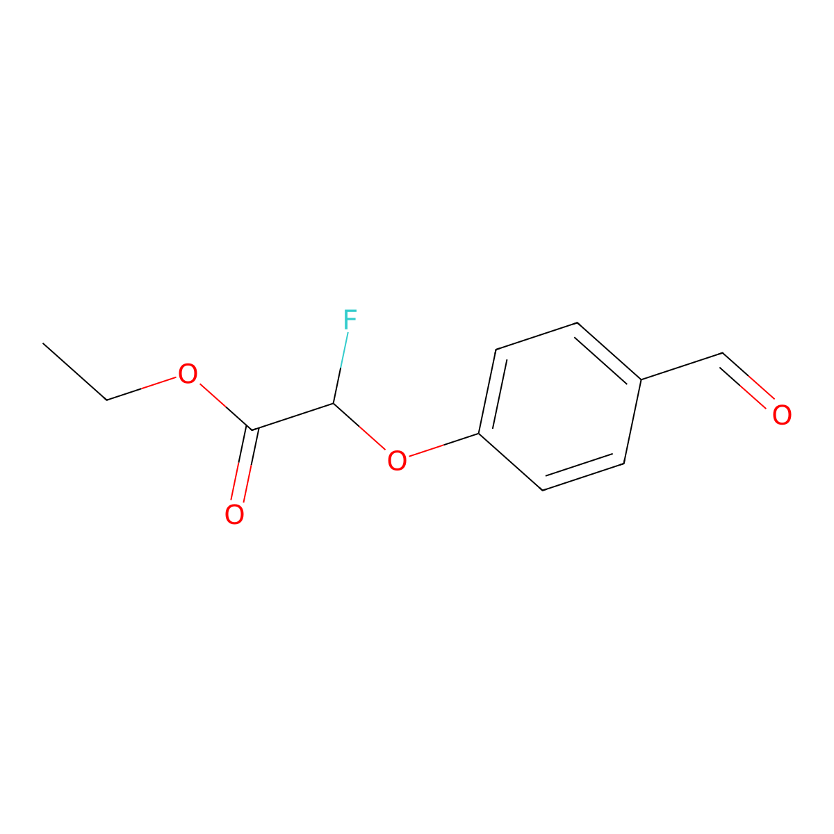Acetic acid, 2-fluoro-2-(4-formylphenoxy)-, ethyl ester molecular structure, CAS 1534989-95-1