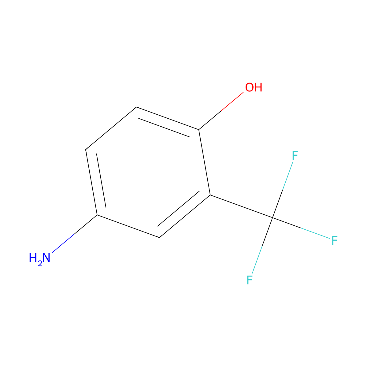 4-Amino-2-(trifluoromethyl)phenol molecular structure, CAS 1535-76-8