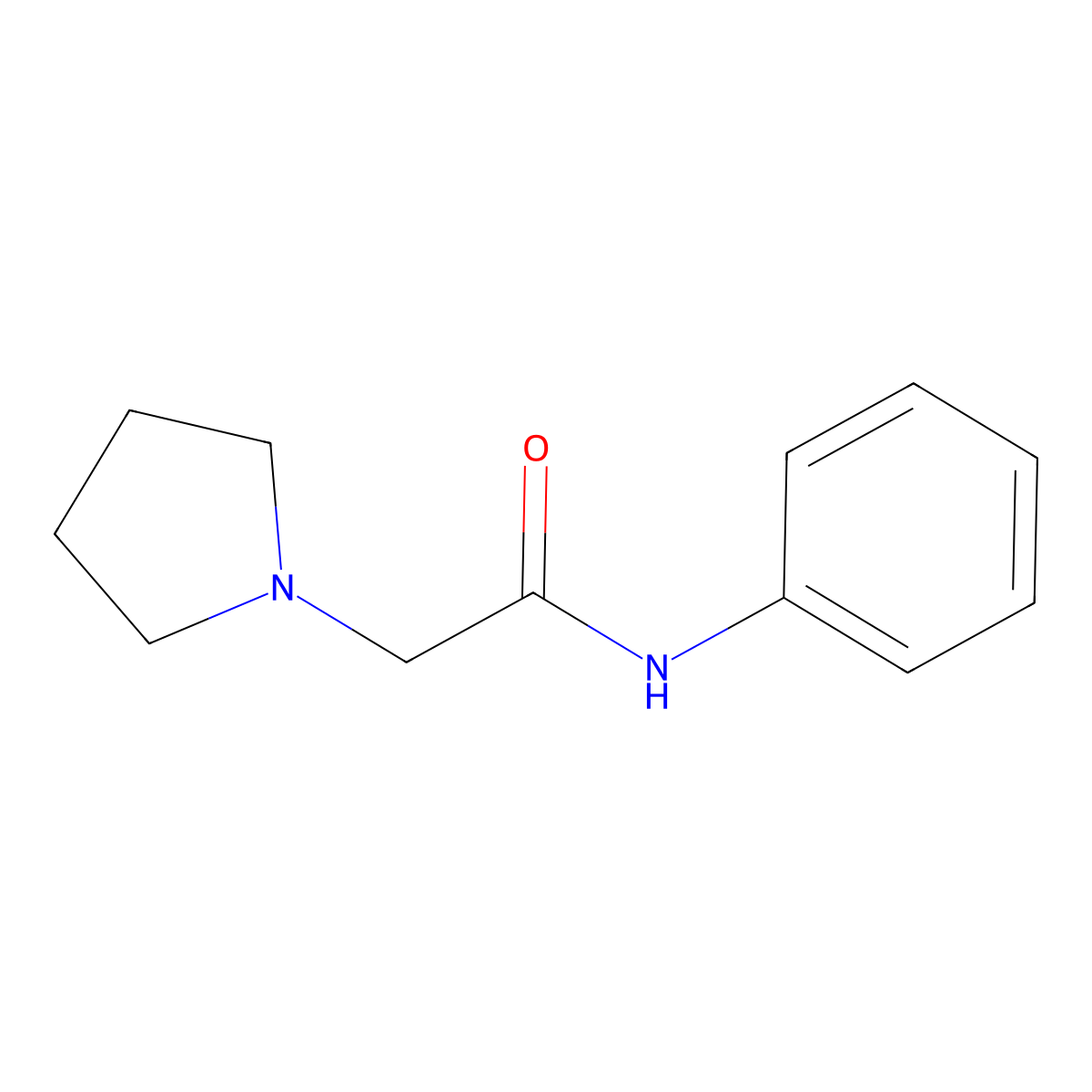 1-Pyrrolidineacetamide, N-phenyl- molecular structure, CAS 15350-98-8