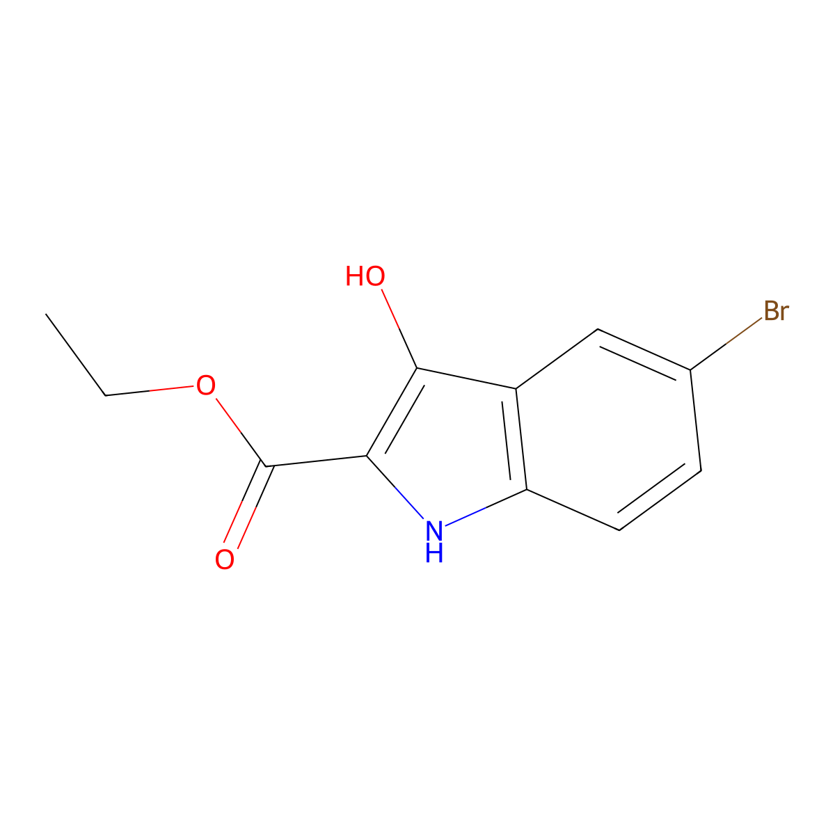 5-Bromo-3-hydroxy-1H-indole-2-carboxylic acid ethyl ester molecular structure, CAS 153501-30-5