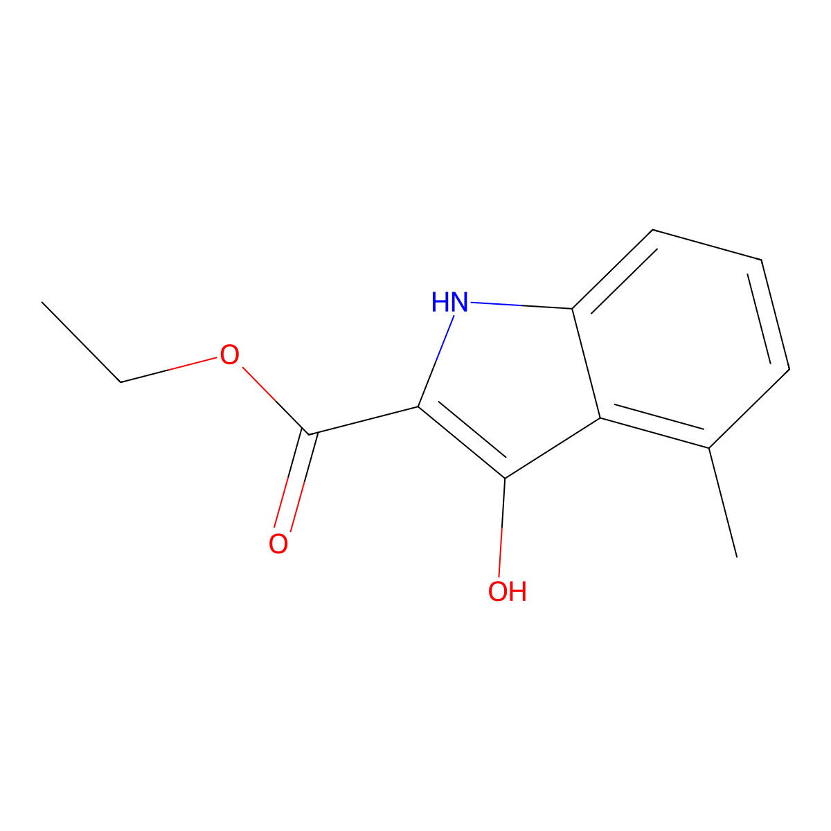 Ethyl 3-hydroxy-4-methyl-1H-indole-2-carboxylate molecular structure, CAS 153501-38-3