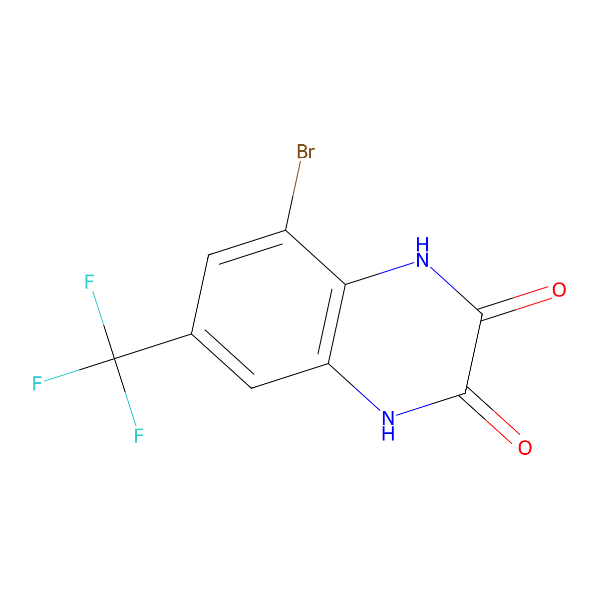 5-Bromo-7-(trifluoromethyl)-1,4-dihydroquinoxaline-2,3-dione molecular structure, CAS 153504-79-1