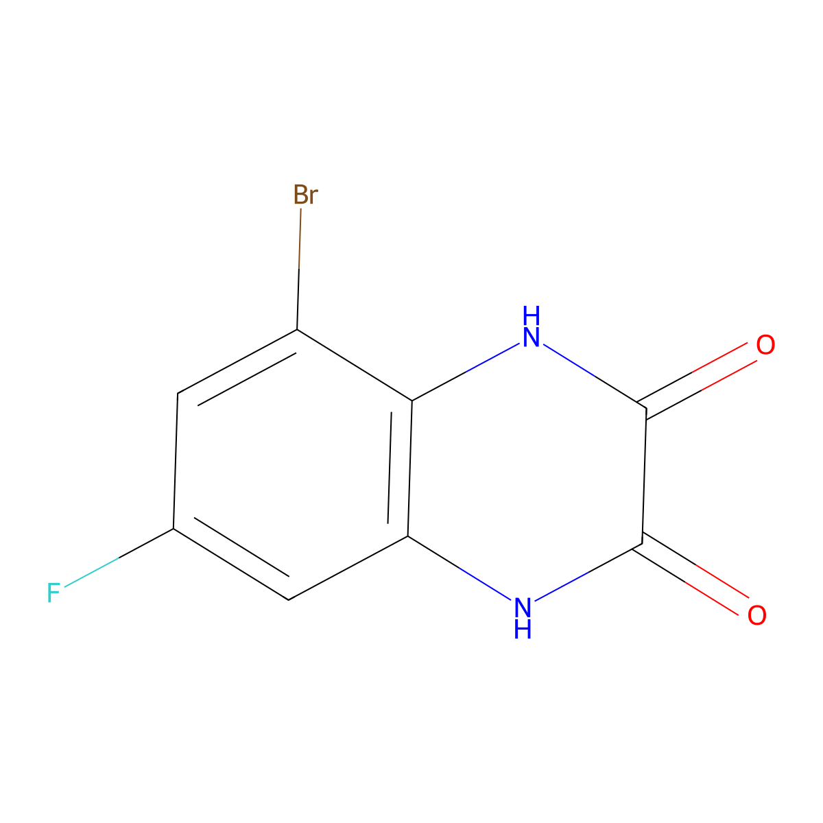 5-Bromo-7-fluoro-1,4-dihydroquinoxaline-2,3-dione molecular structure, CAS 153504-80-4