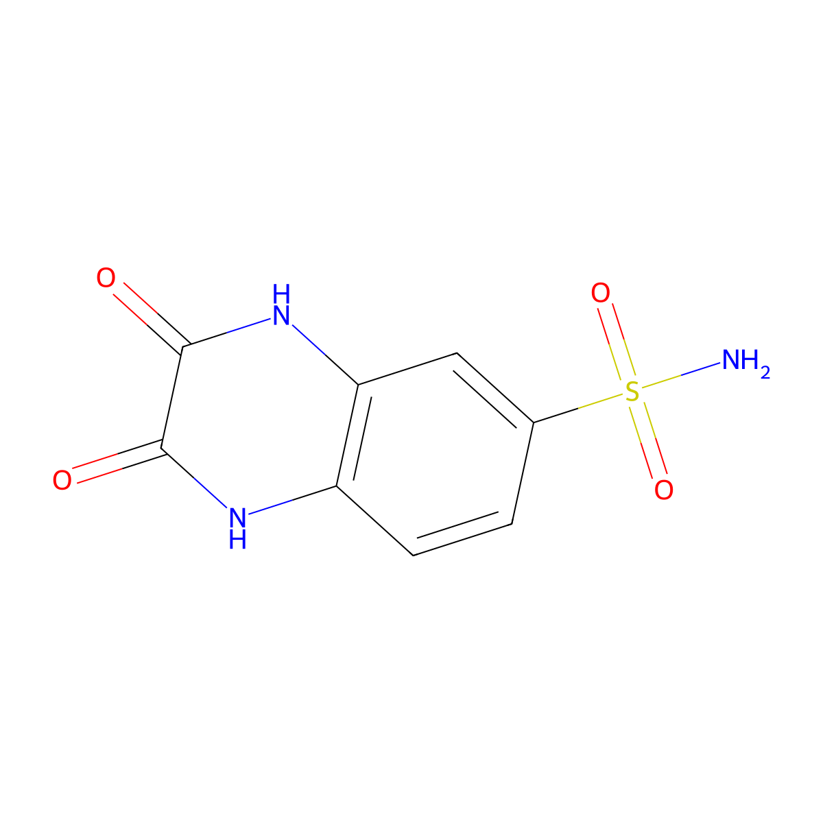 2,3-Dioxo-1,2,3,4-tetrahydroquinoxaline-6-sulfonamide molecular structure, CAS 153504-92-8