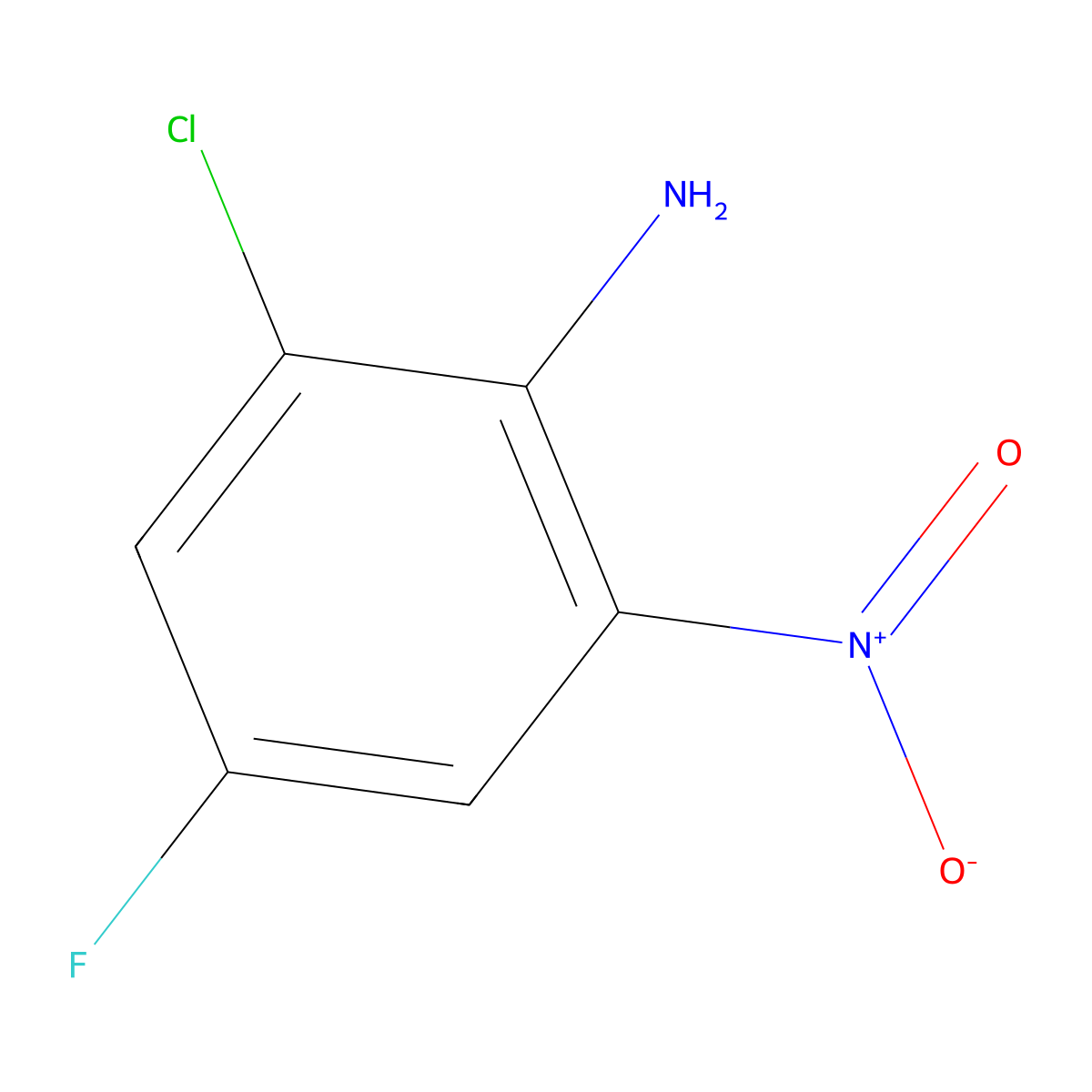 2-Chloro-4-fluoro-6-nitroaniline molecular structure, CAS 153505-32-9