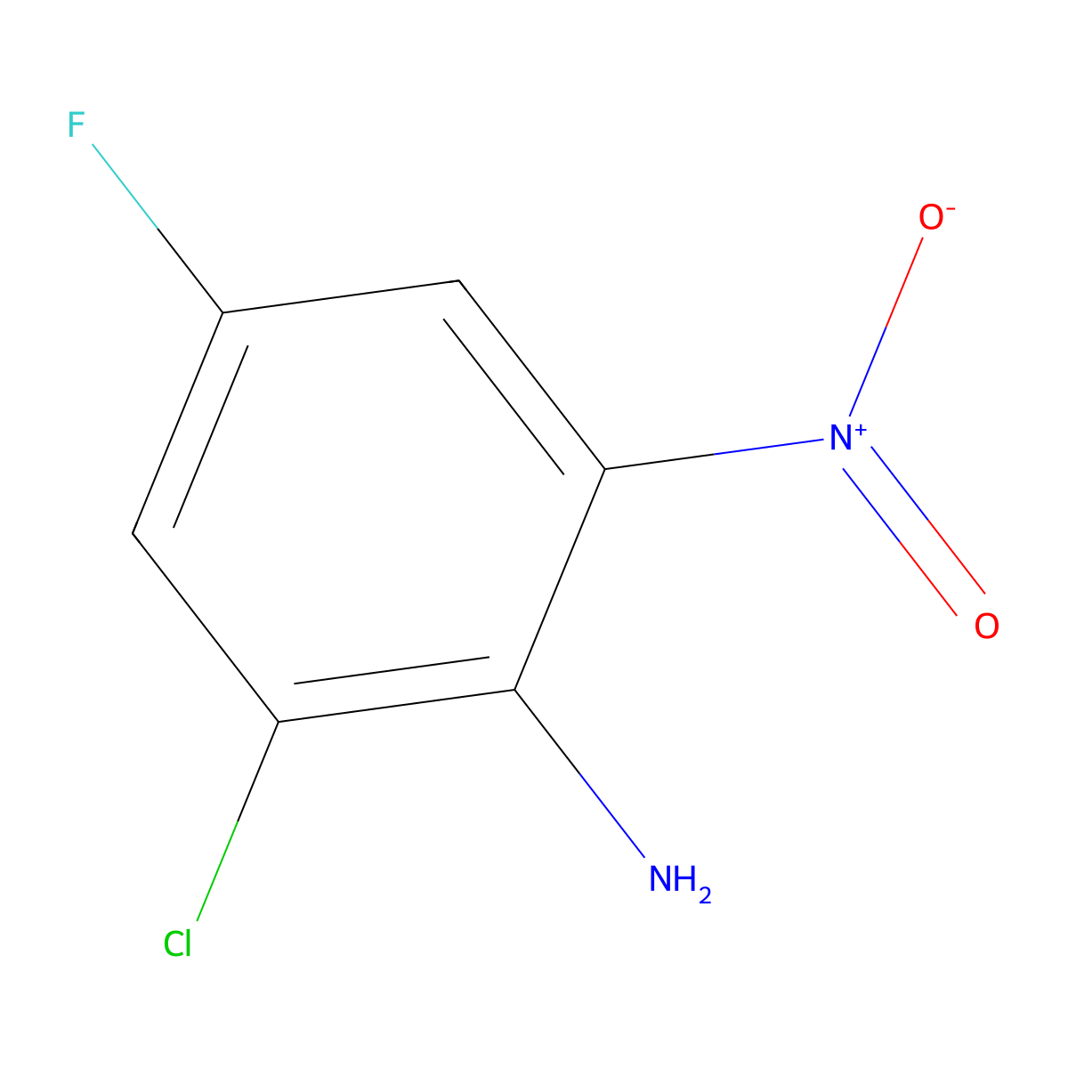 2-Chloro-4-fluoro-6-nitroaniline molecular structure, CAS 153505-32-9