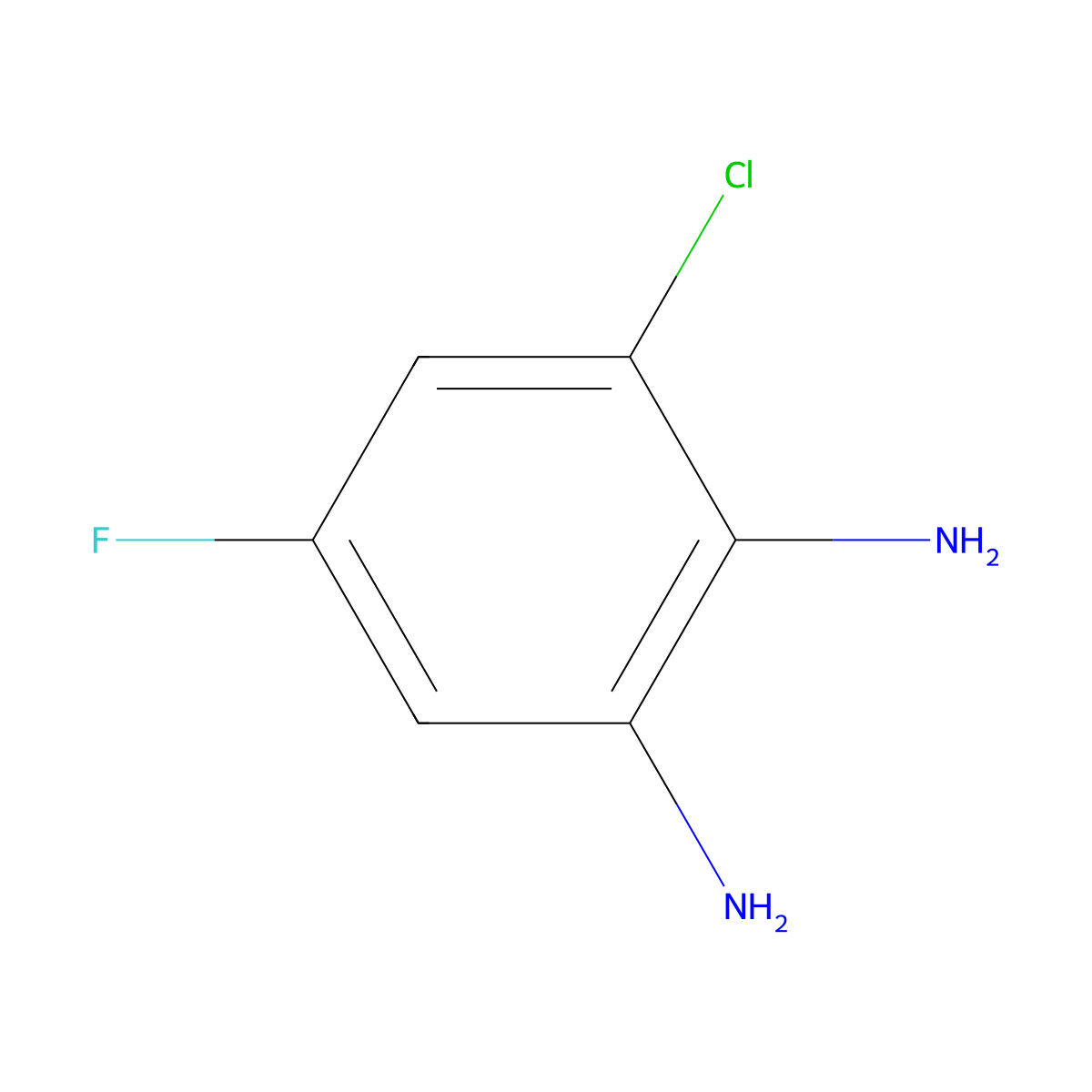 3-Chloro-5-fluorobenzene-1,2-diamine molecular structure, CAS 153505-33-0