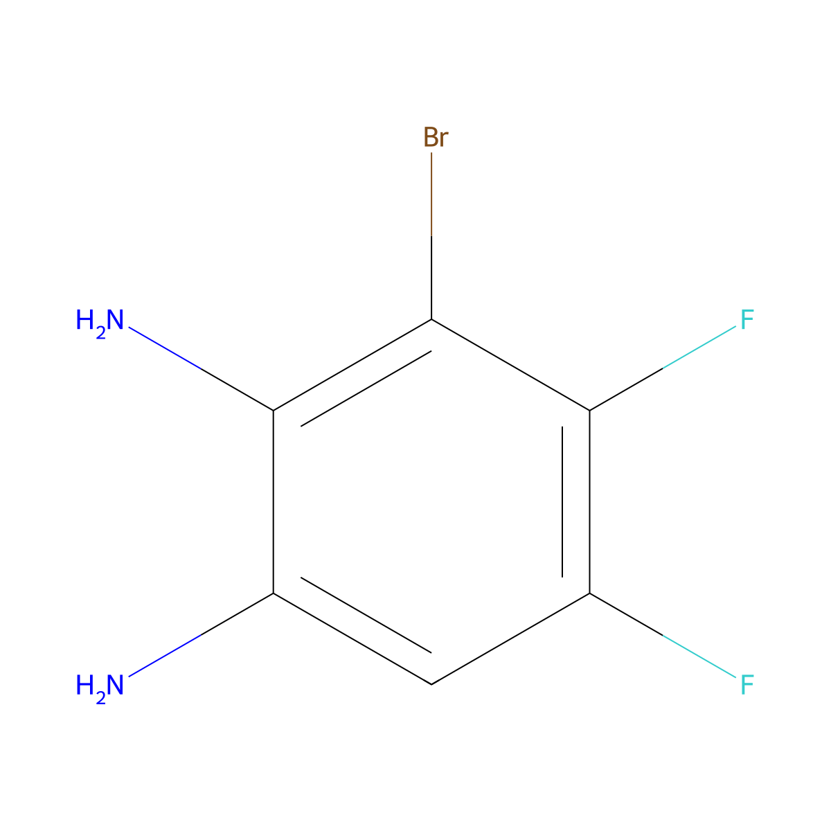 3-Bromo-4,5-difluorobenzene-1,2-diamine molecular structure, CAS 153505-35-2