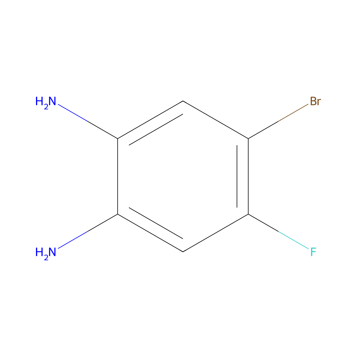 4-Bromo-5-fluoro-1,2-benzenediamine molecular structure, CAS 153505-37-4