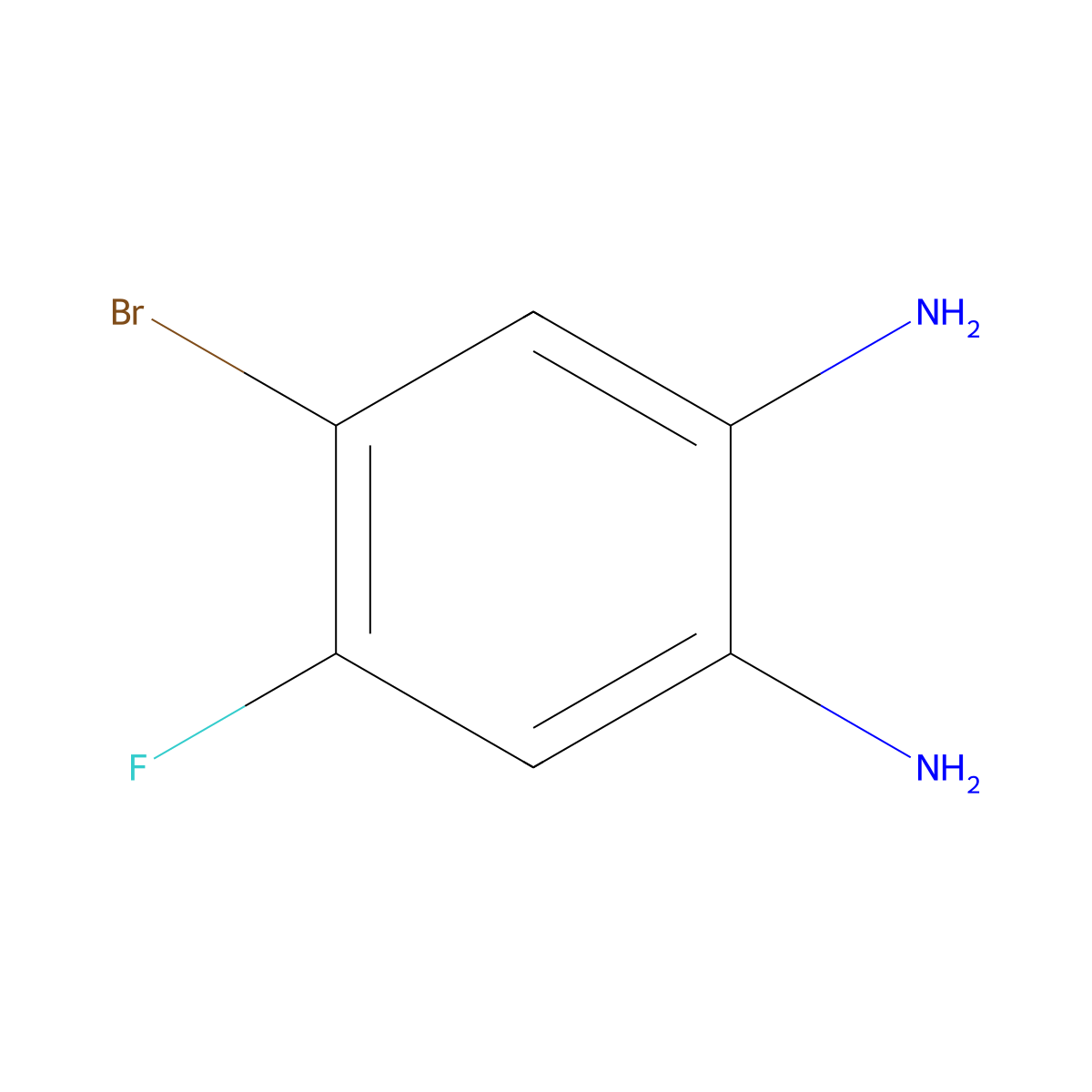 4-Bromo-5-fluoro-1,2-benzenediamine molecular structure, CAS 153505-37-4