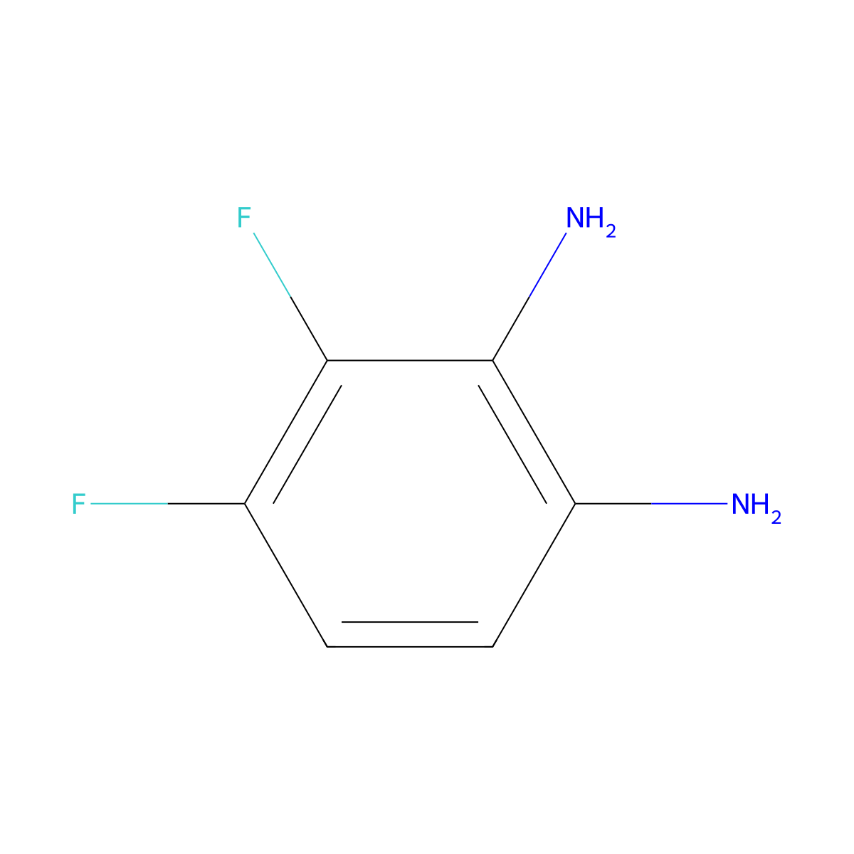 3,4-Difluorobenzene-1,2-diamine molecular structure, CAS 153505-39-6