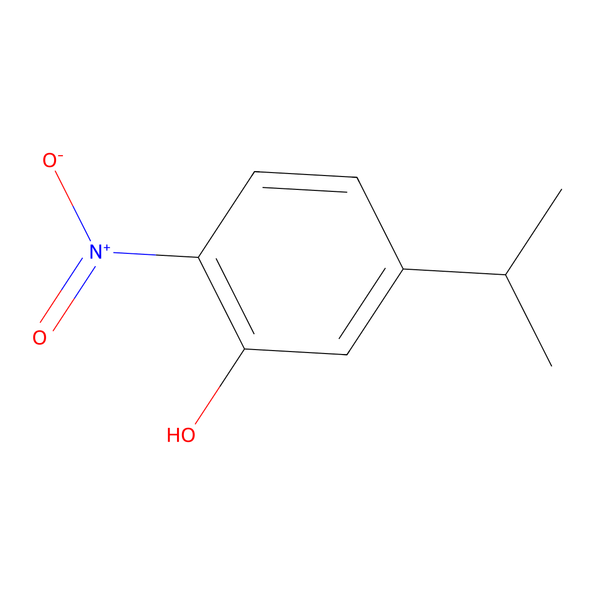 2-Nitro-5-isopropylphenol molecular structure, CAS 153506-06-0
