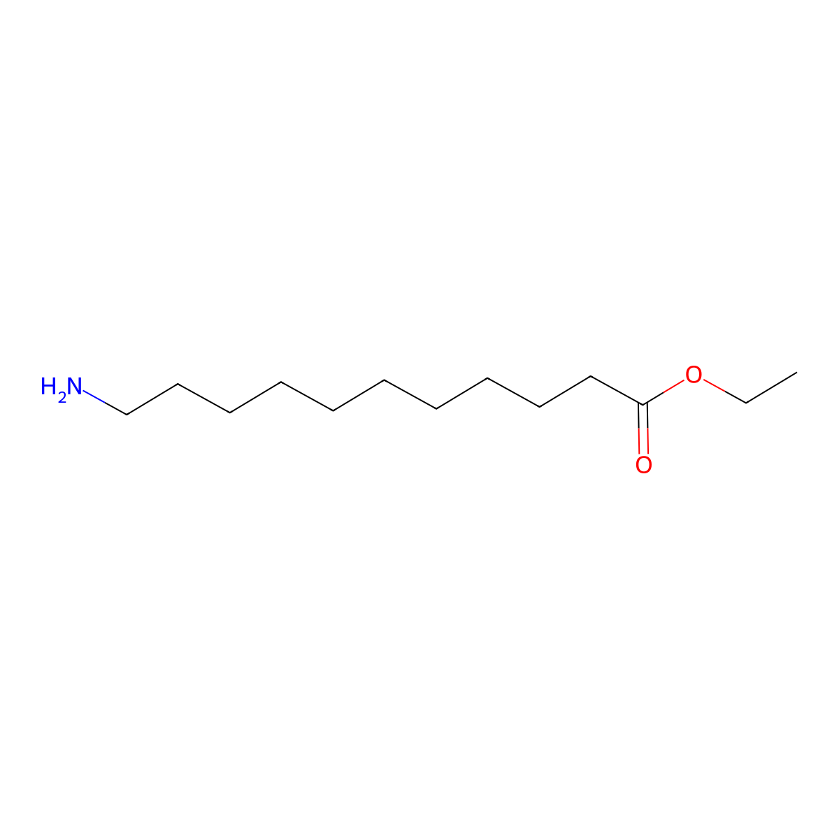 Ethyl 11-aminoundecanoate molecular structure, CAS 15351-28-7