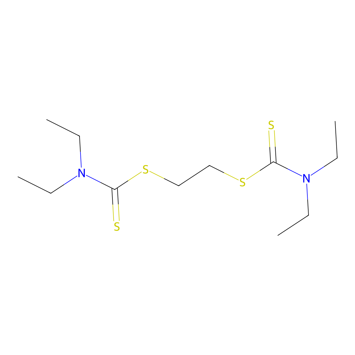 (Diethylamino){2-[(diethylamino)thioxomethylthio]ethylthio}methane-1-thione molecular structure, CAS 15351-61-8