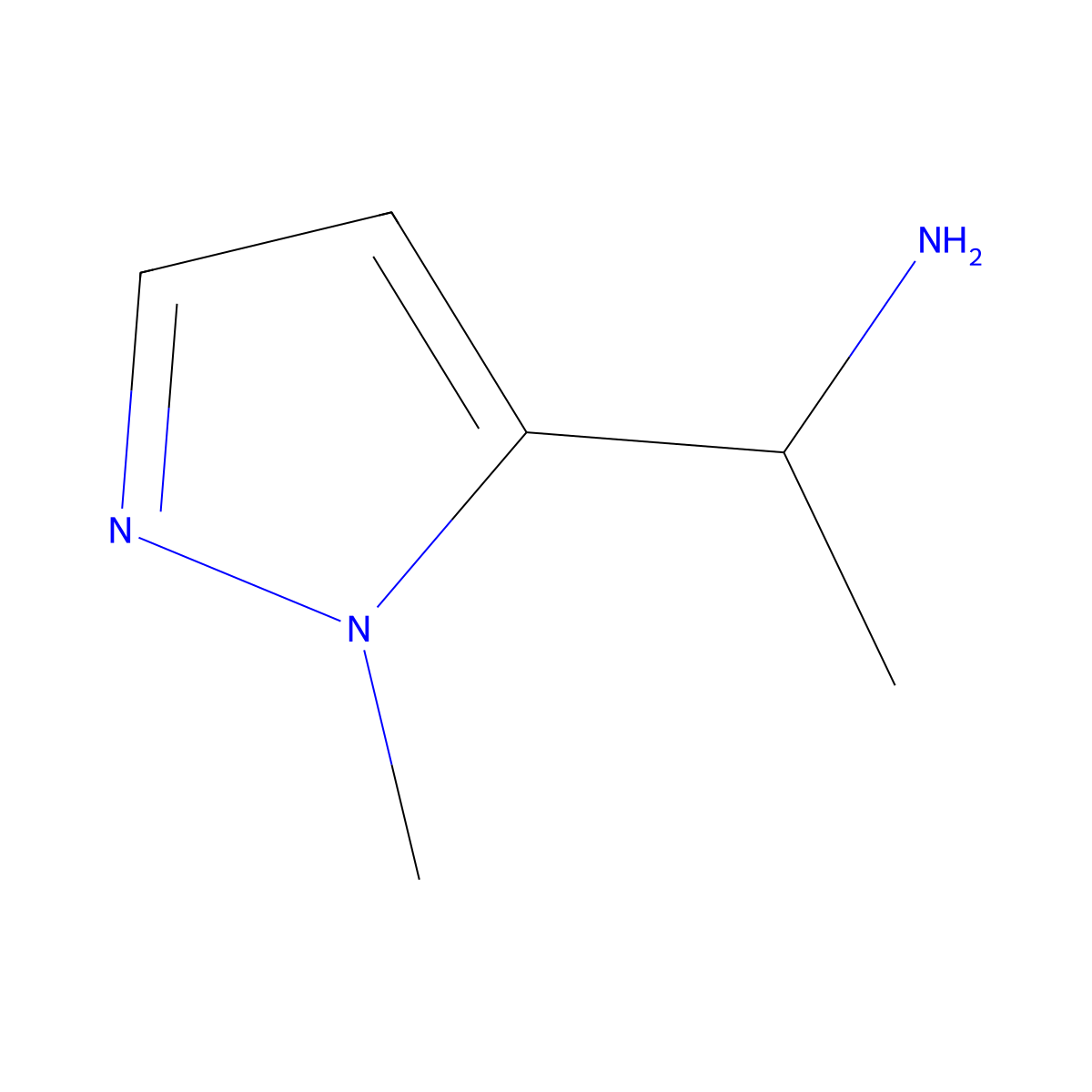 (S)-1-(1-Methyl-1H-pyrazol-5-yl)ethan-1-amine molecular structure, CAS 1535165-96-8