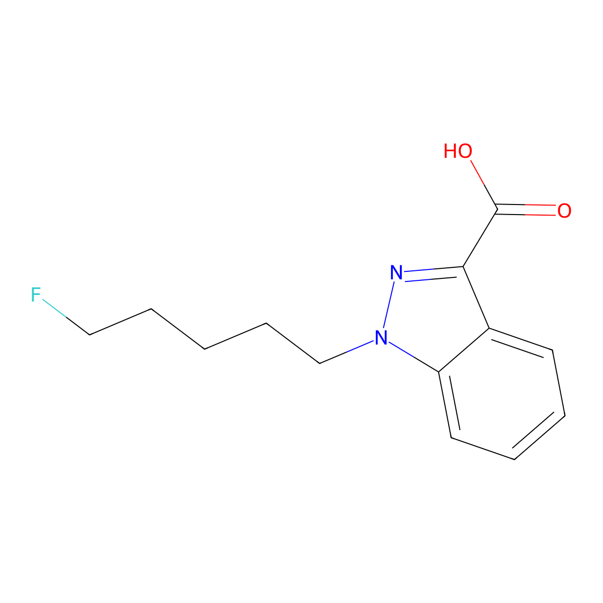1-(5-Fluoropentyl)-1H-indazole-3-carboxylic acid molecular structure, CAS 1535166-43-8