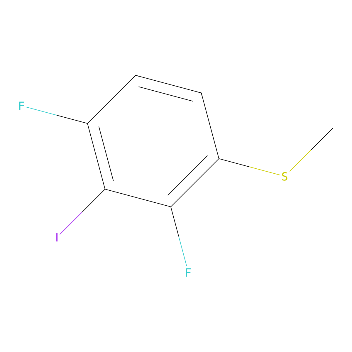 (2,4-Difluoro-3-iodophenyl)(methyl)sulfane molecular structure, CAS 1535177-80-0