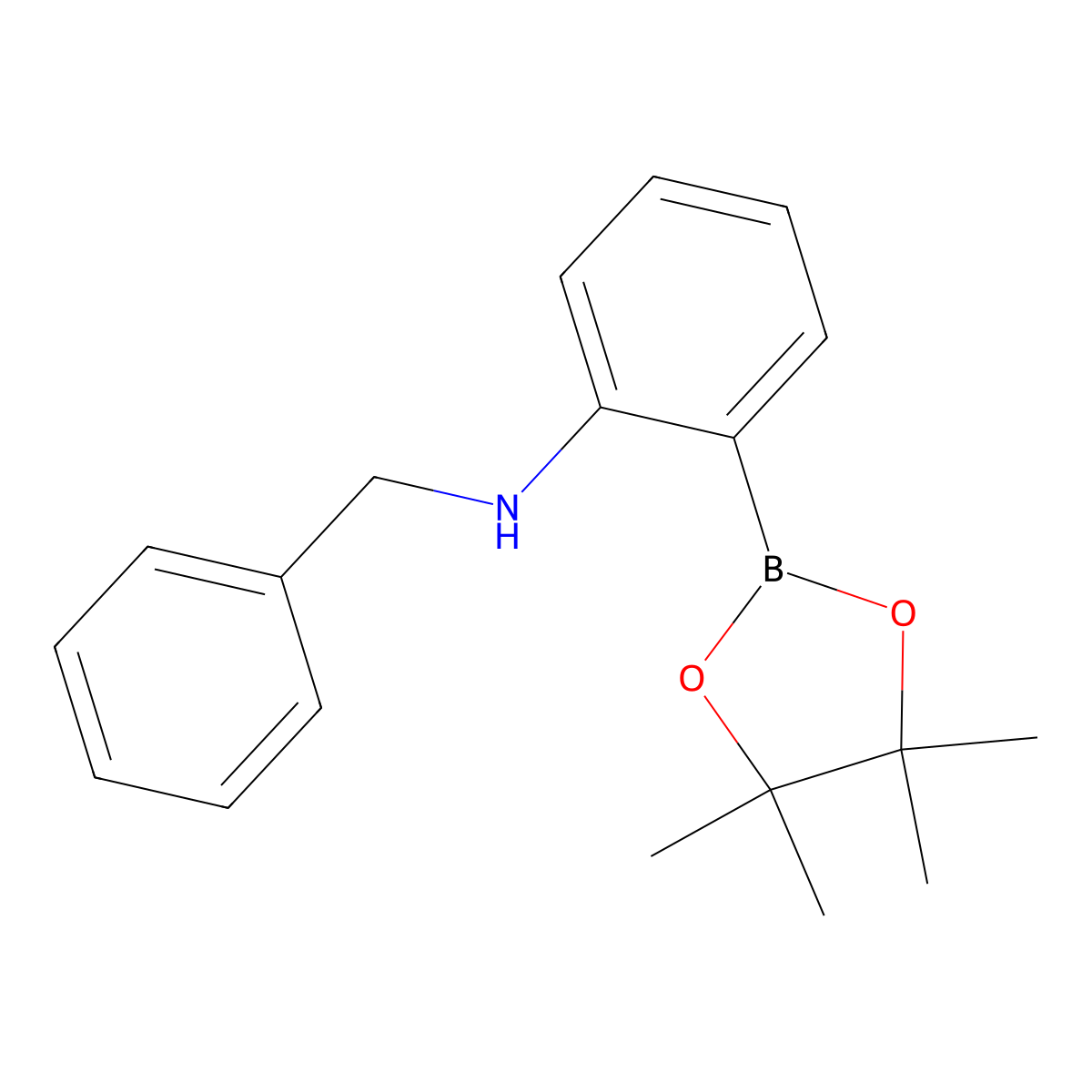N-benzyl-2-(4,4,5,5-tetramethyl-1,3,2-dioxaborolan-2-yl)aniline molecular structure, CAS 1535182-67-2