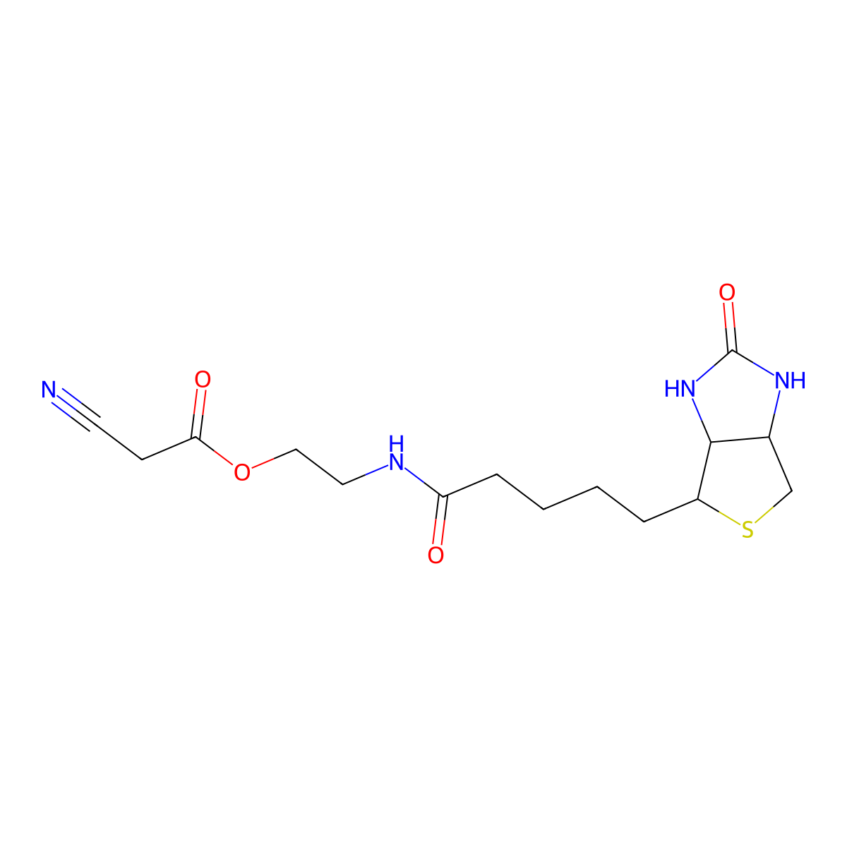 2-[[5-[(3aS,4S,6aR)-Hexahydro-2-oxo-1H-thieno[3,4-d]imidazol-4-yl]-1-oxopentyl]amino]ethyl 2-cyanoacetate molecular structure, CAS 1535184-53-2