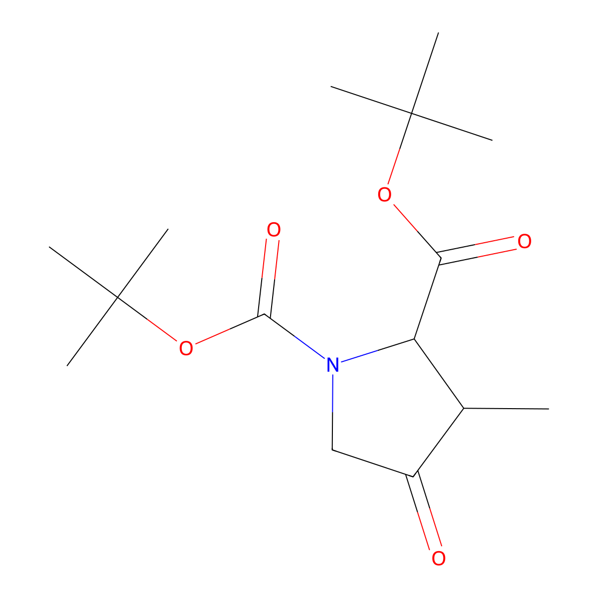(2S,3S)-Di-tert-butyl 3-methyl-4-oxopyrrolidine-1,2-dicarboxylate molecular structure, CAS 1535210-11-7