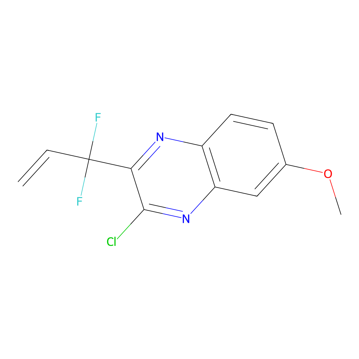 3-Chloro-2-(1,1-difluoro-2-propen-1-yl)-6-methoxyquinoxaline molecular structure, CAS 1535210-94-6