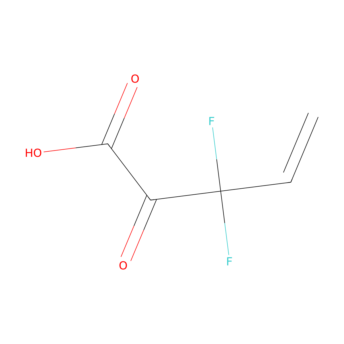 3,3-Difluoro-2-oxopent-4-enoic acid molecular structure, CAS 1535214-59-5
