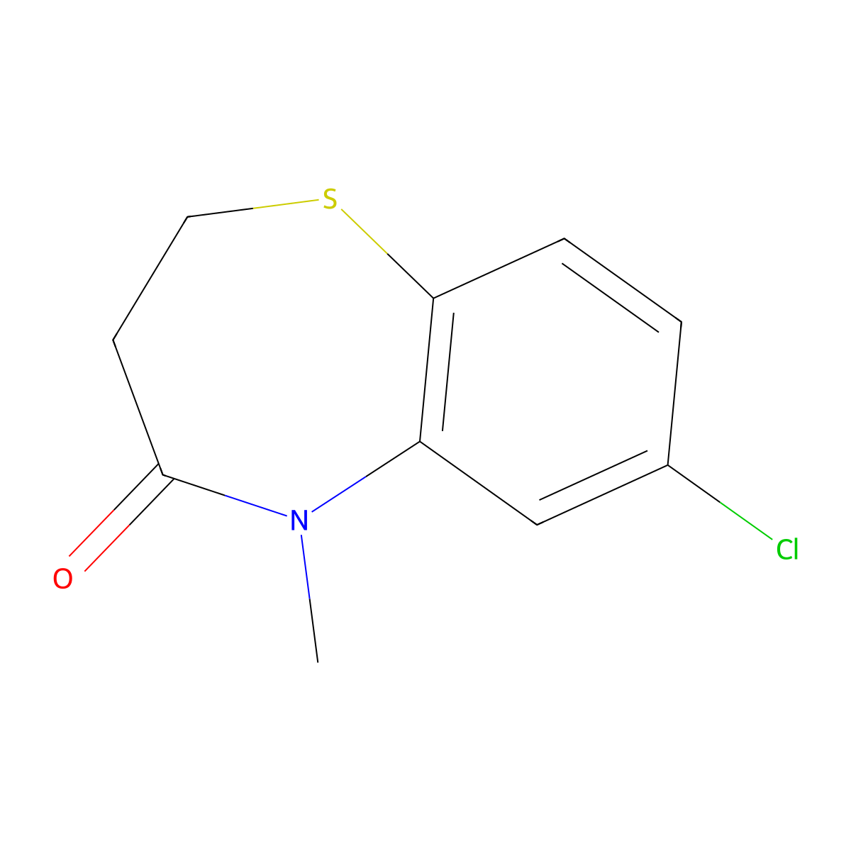 7-Chloro-5-methyl-2,3-dihydro-1,5-benzothiazepin-4-one molecular structure, CAS 153528-11-1